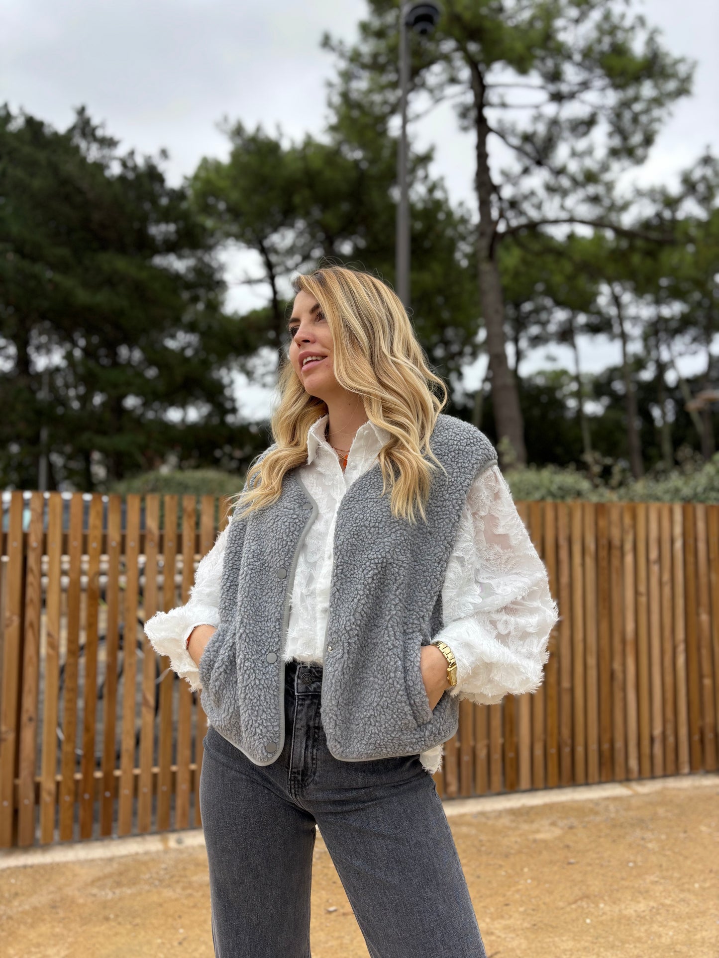 Veste sans manches ABY Gris clair
