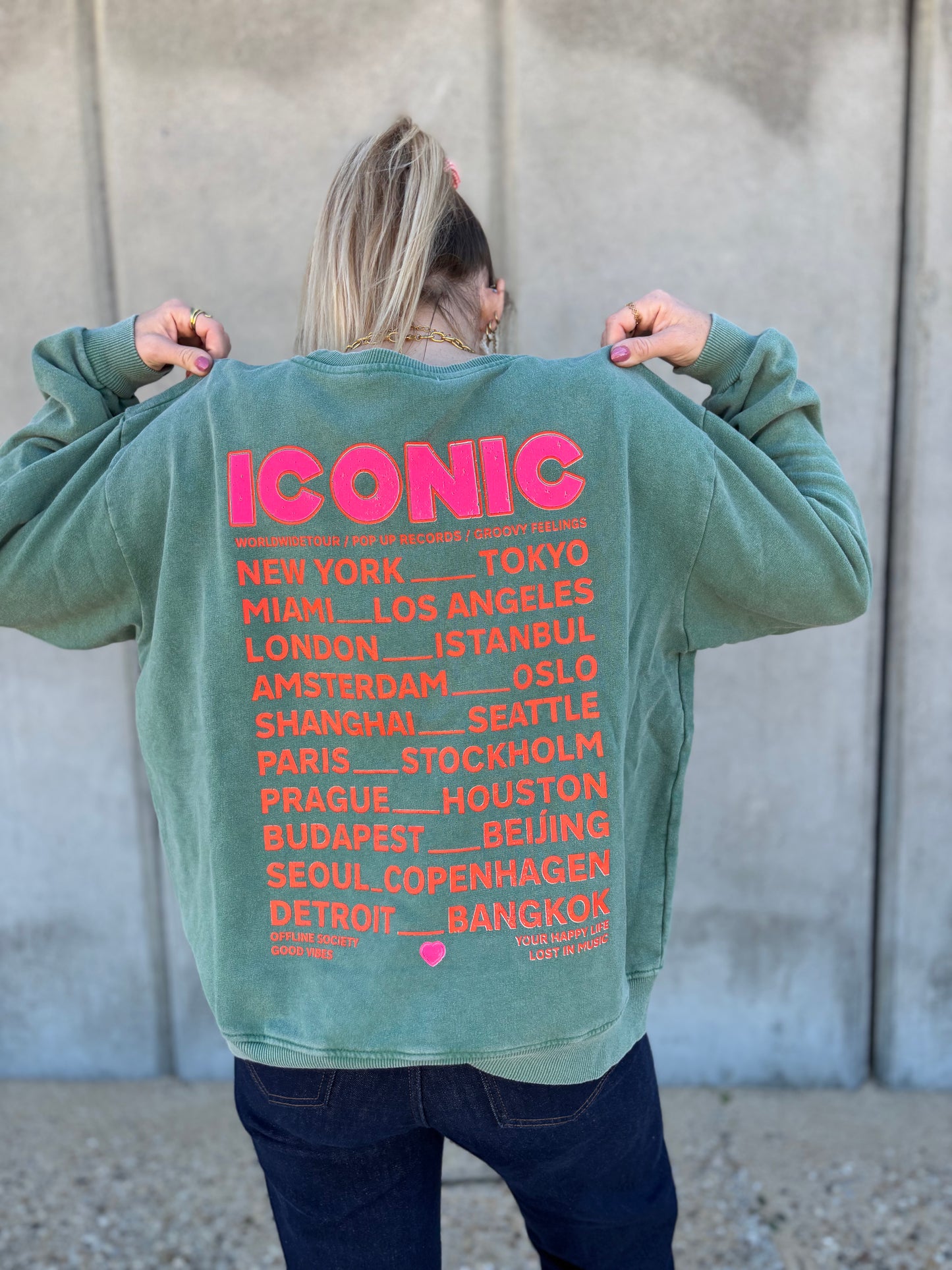 Sweat ICONIC Vert bouteille