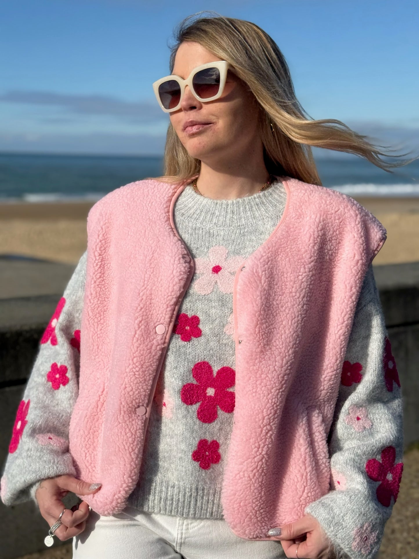 Veste sans manches ABY Rose clair