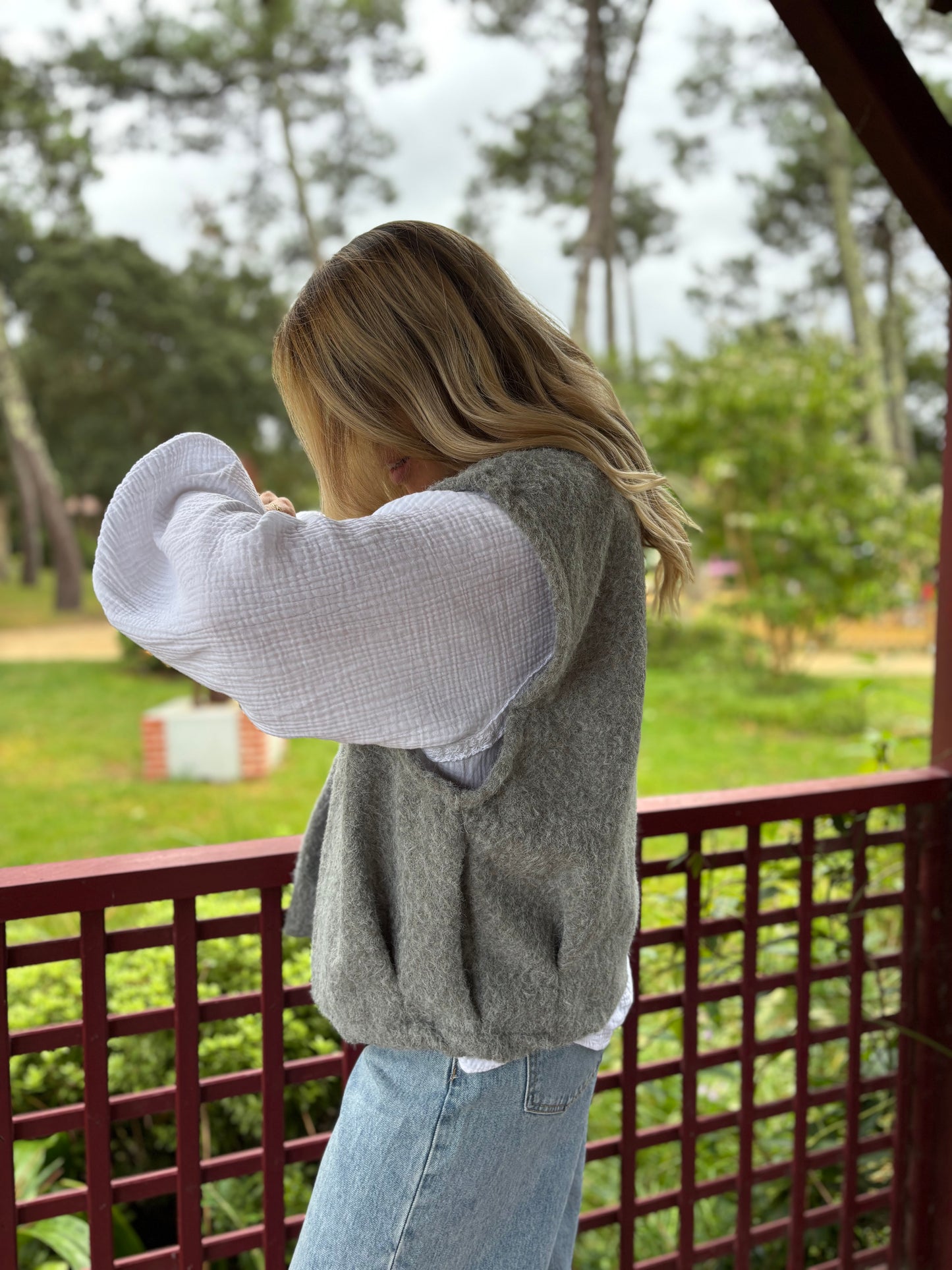 Veste sans manches LILI Gris clair