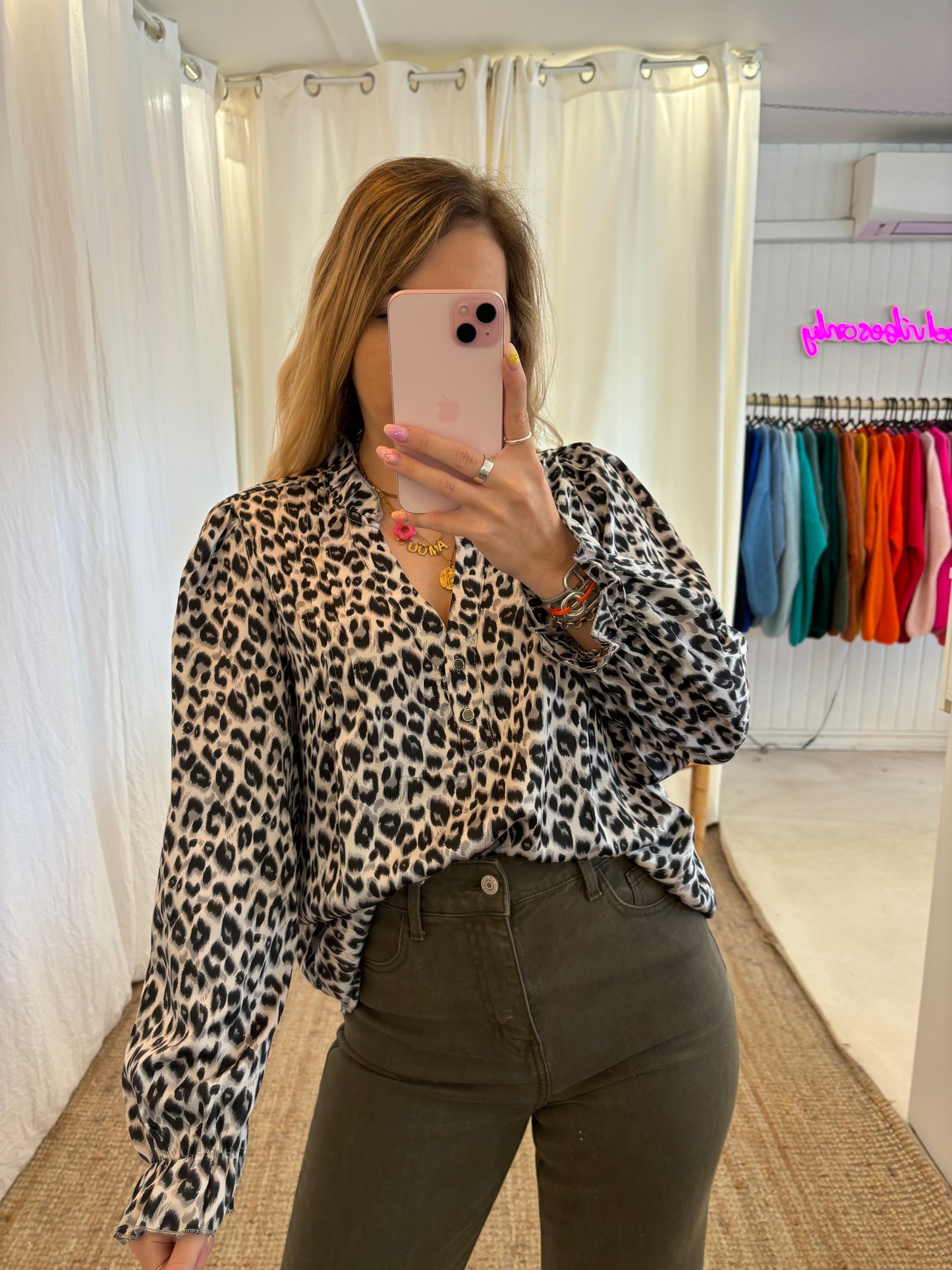 Blouse léopard MILENA Gris