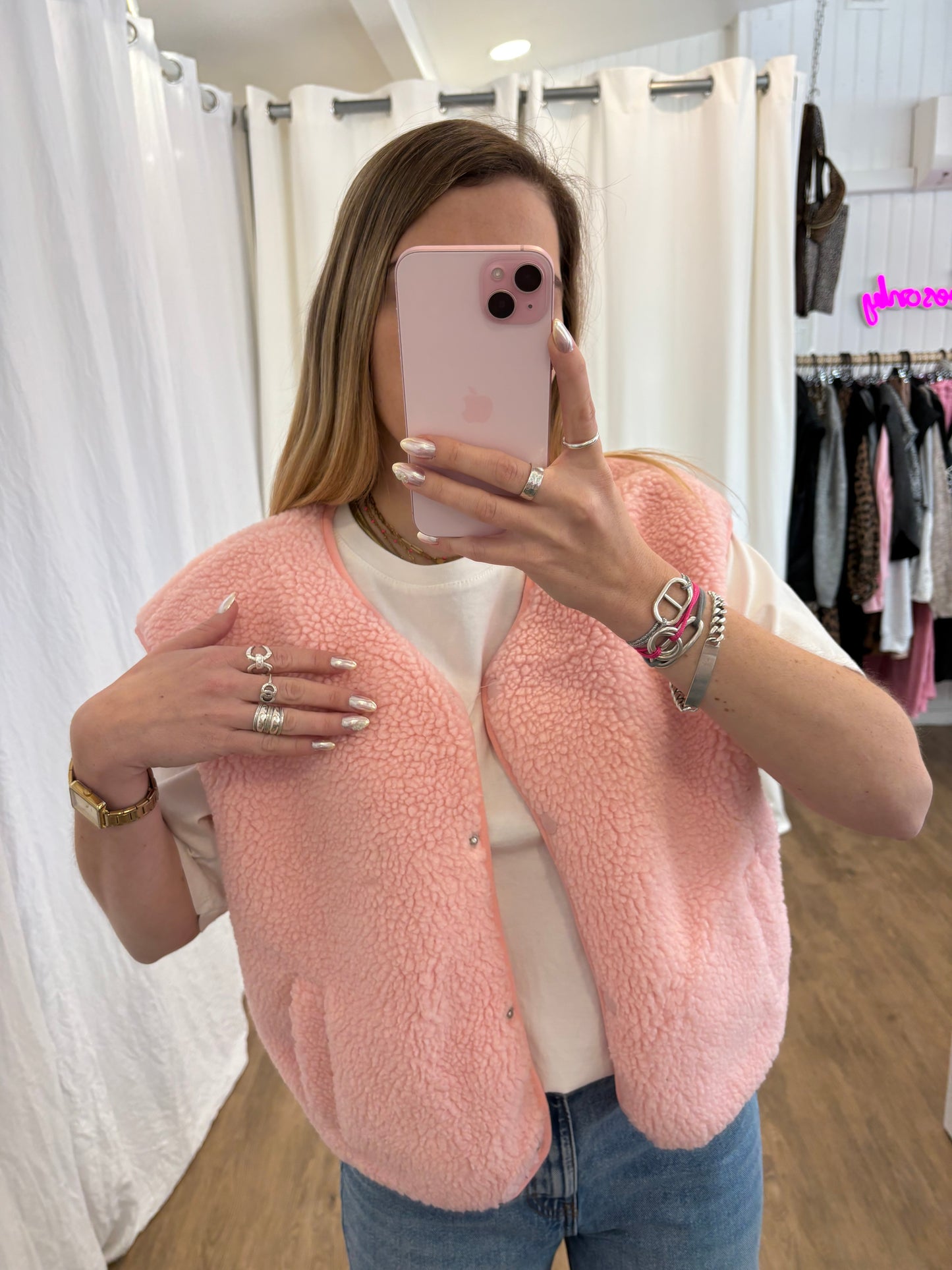 Veste sans manches ABY Rose clair
