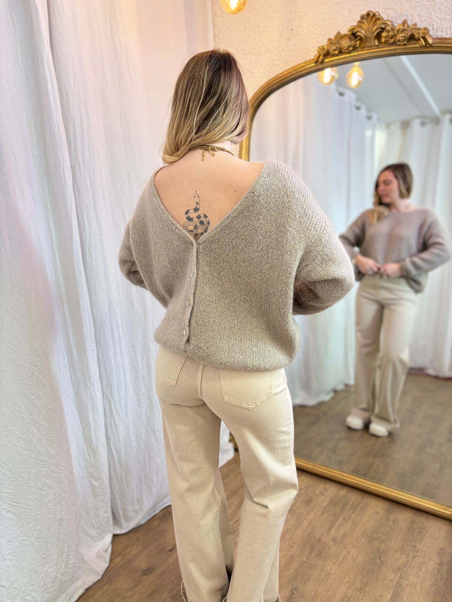 69 - Gilet LOU - Gris beige đ§Ą