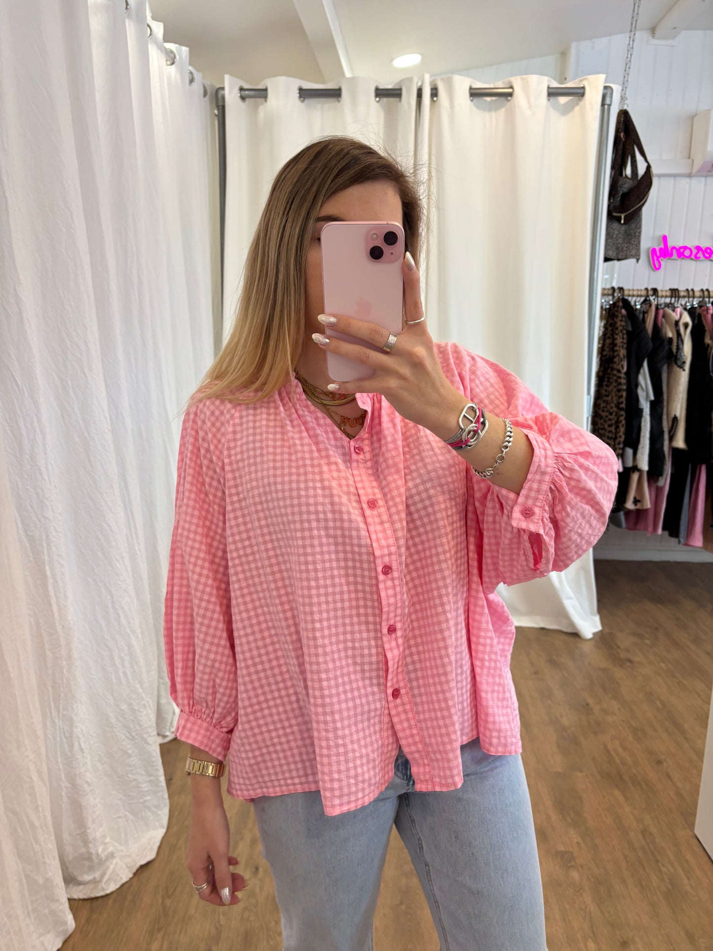 Chemise JOSEPHINE Vichy Rose