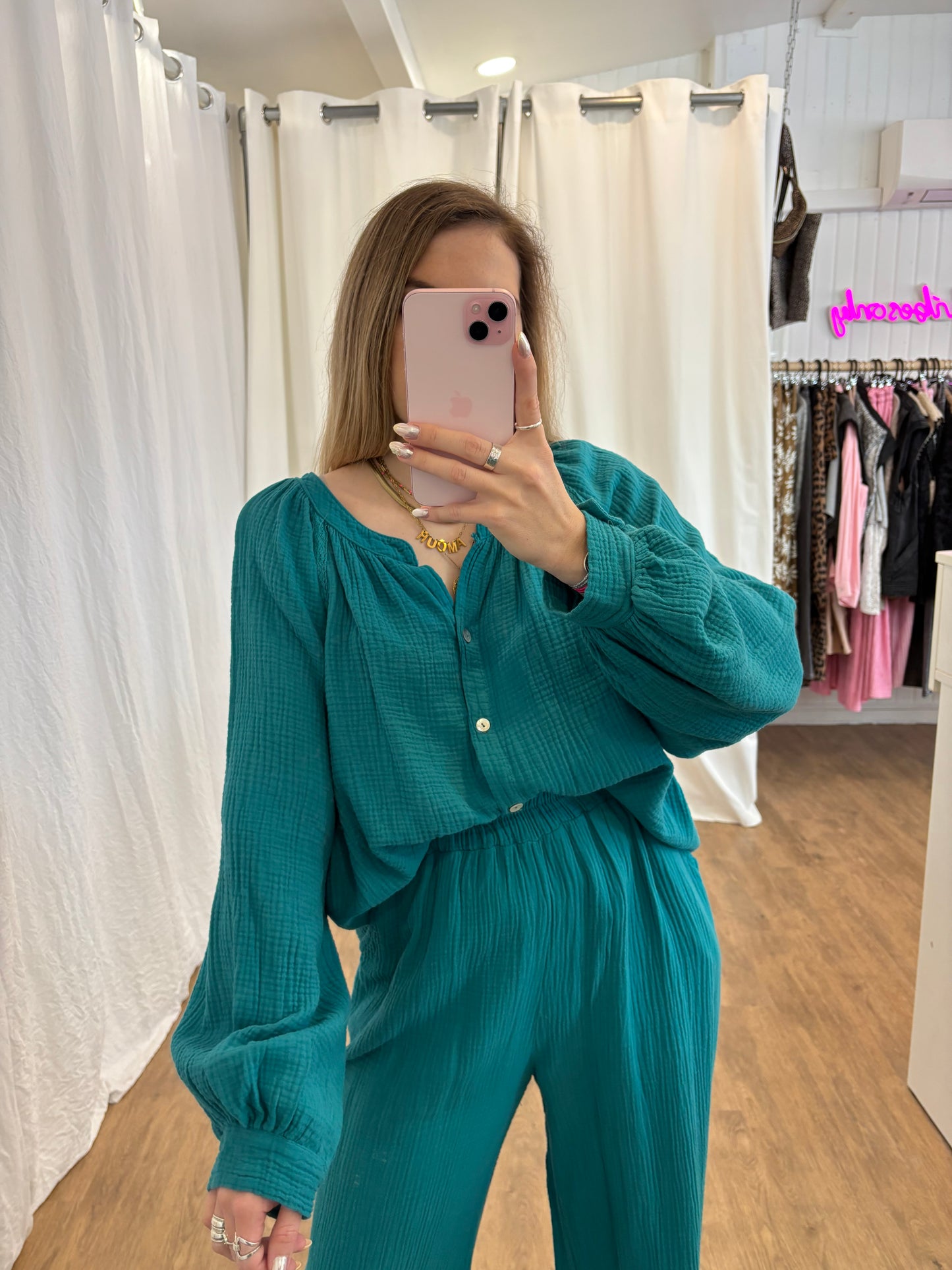 Blouse LYA Bleu canard