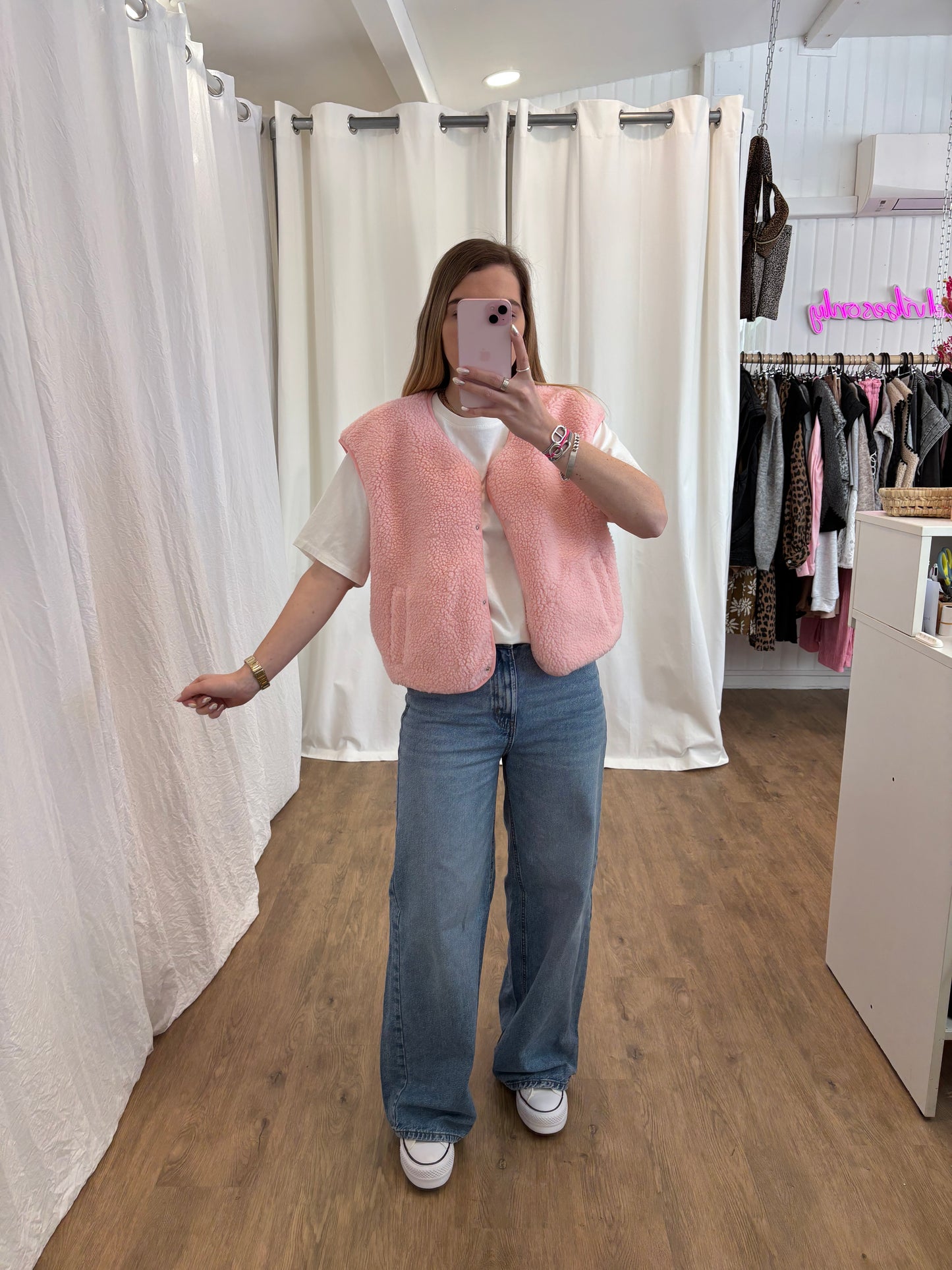 Veste sans manches ABY Rose clair