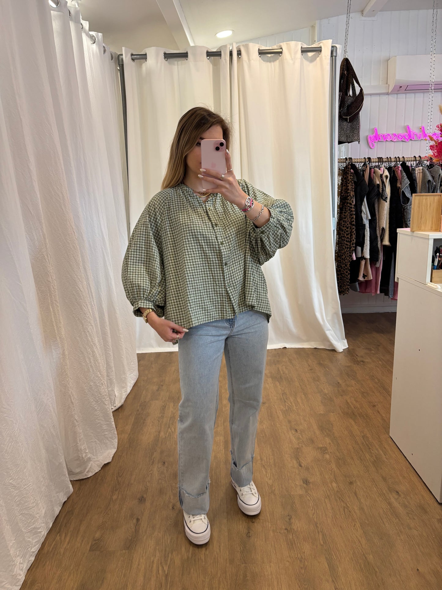 Chemise JOSEPHINE Vichy Kaki