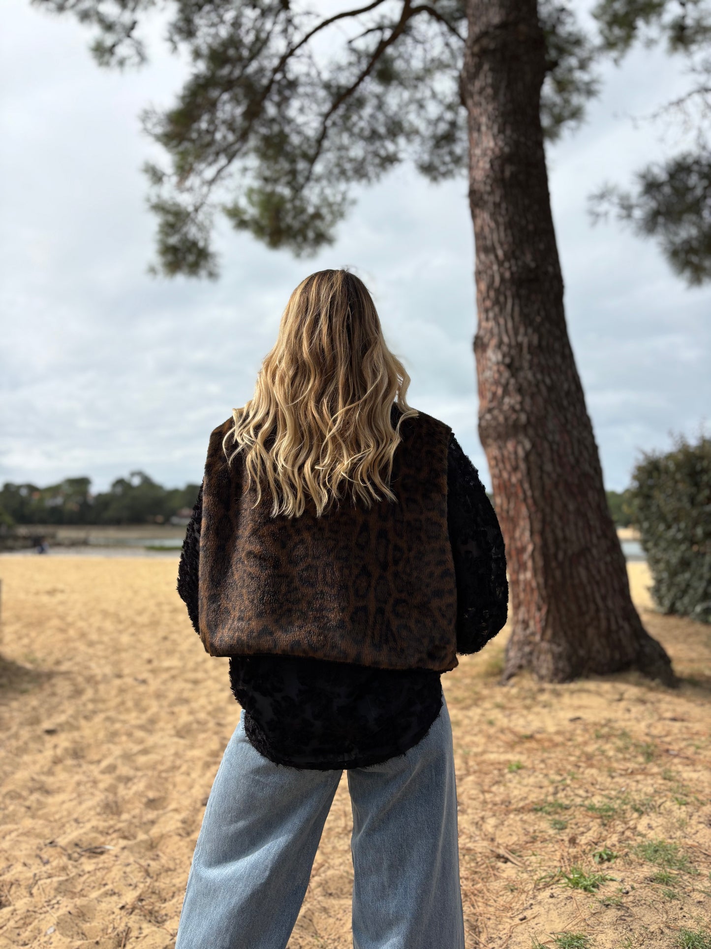 Veste sans manches MYO Léopard chocolat