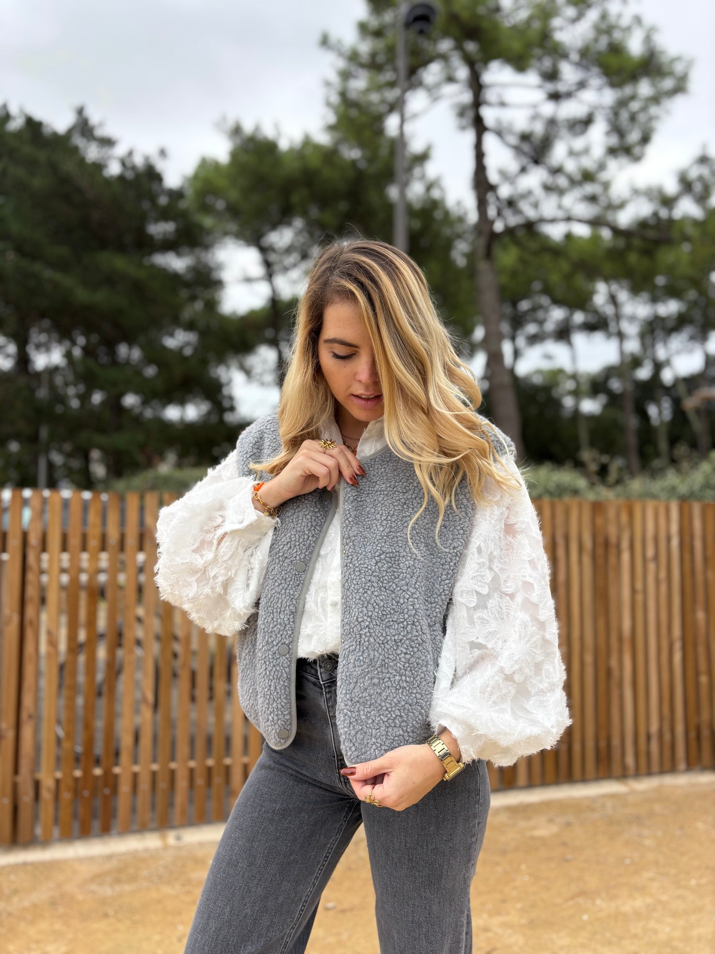 Veste sans manches ABY Gris clair