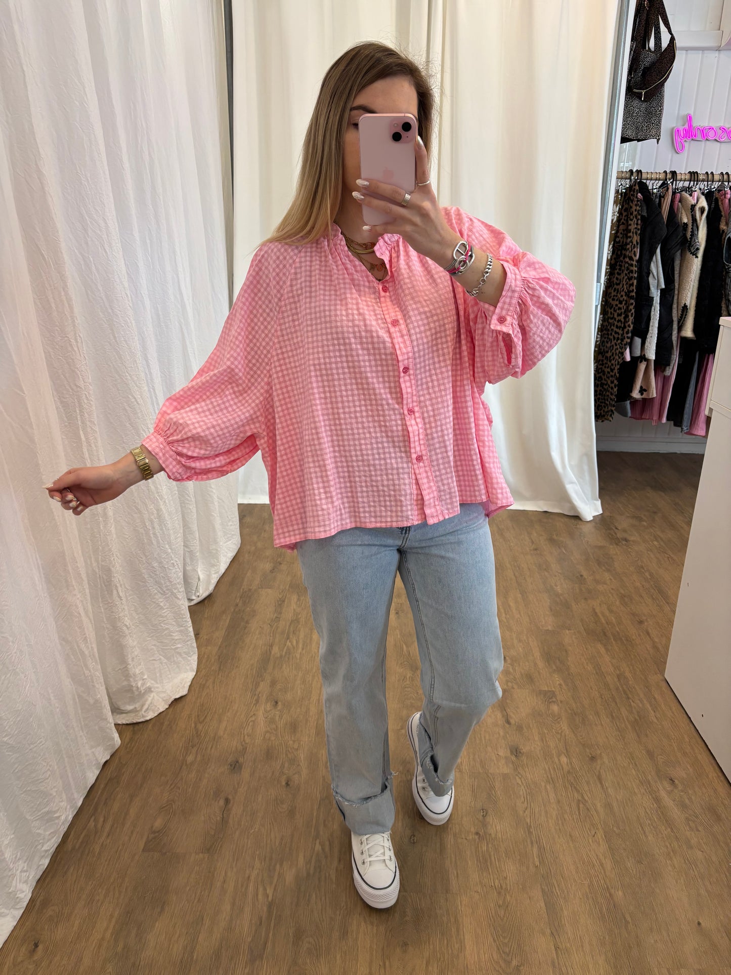 Chemise JOSEPHINE Vichy Rose