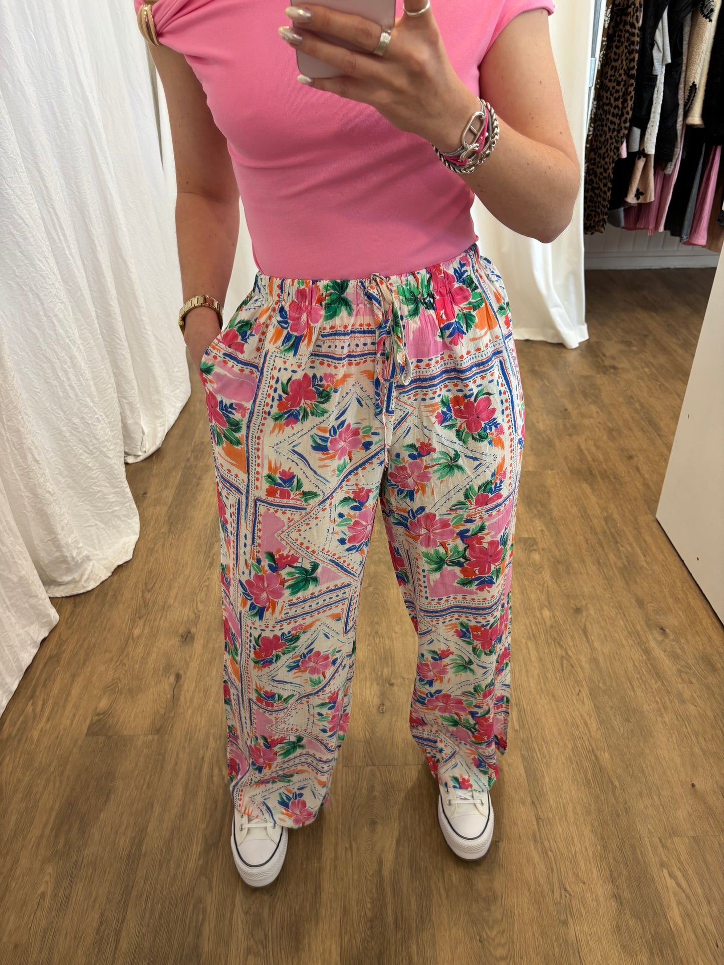Pantalon FLEURS Fushia