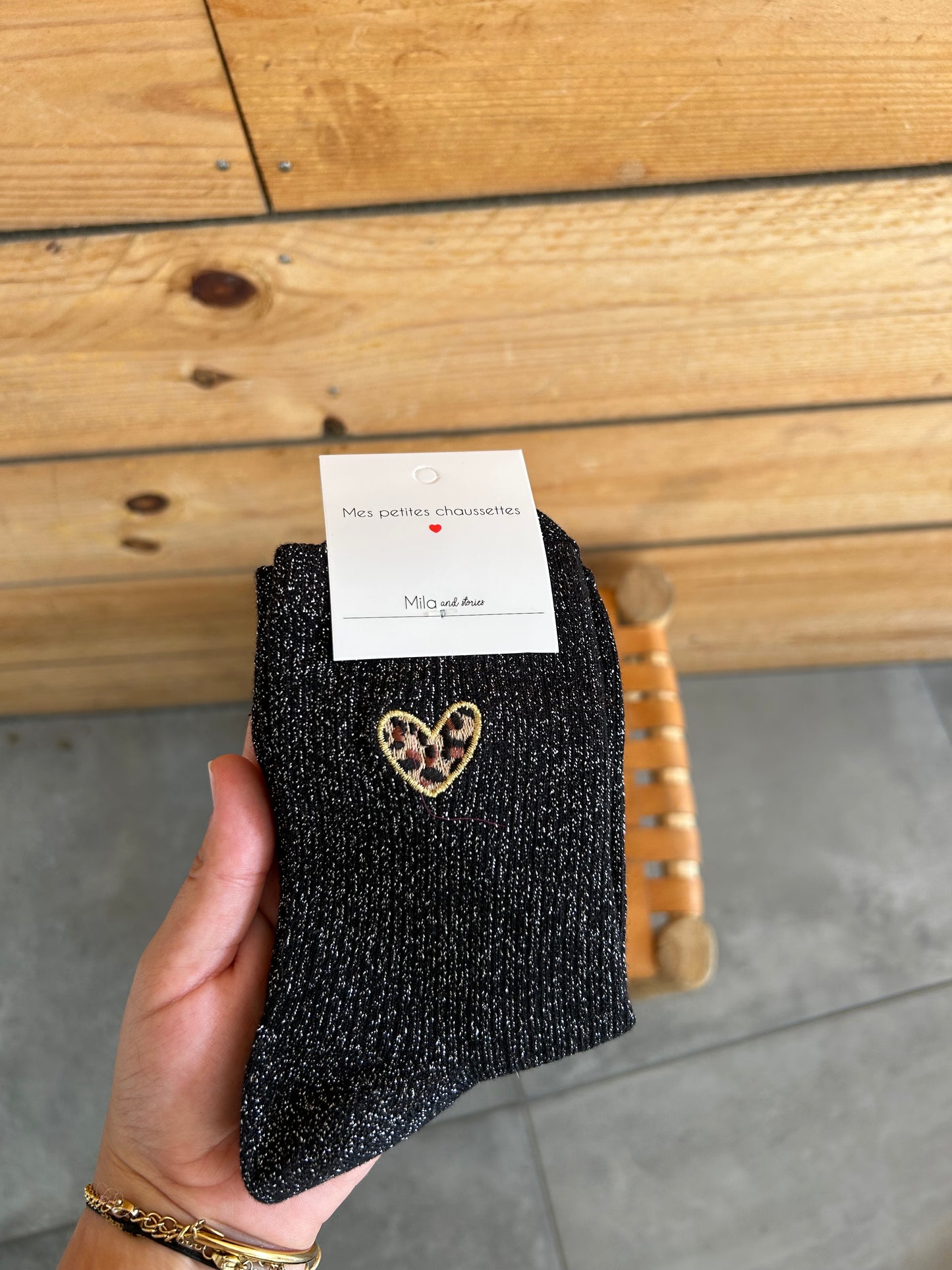 Chaussettes COEUR léopard