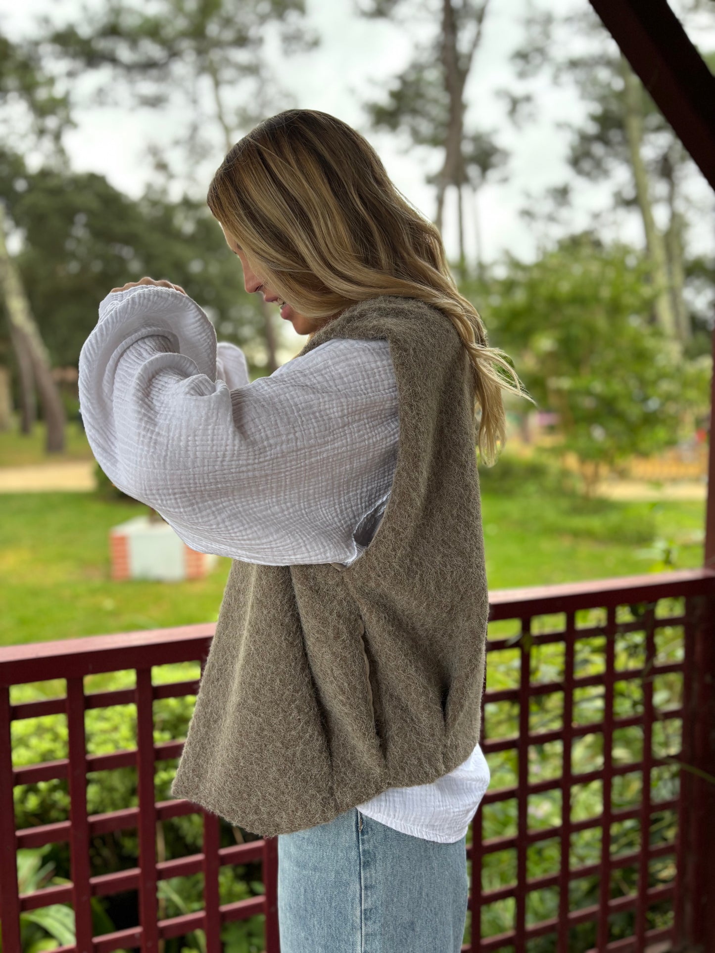 Veste sans manches LILI Taupe
