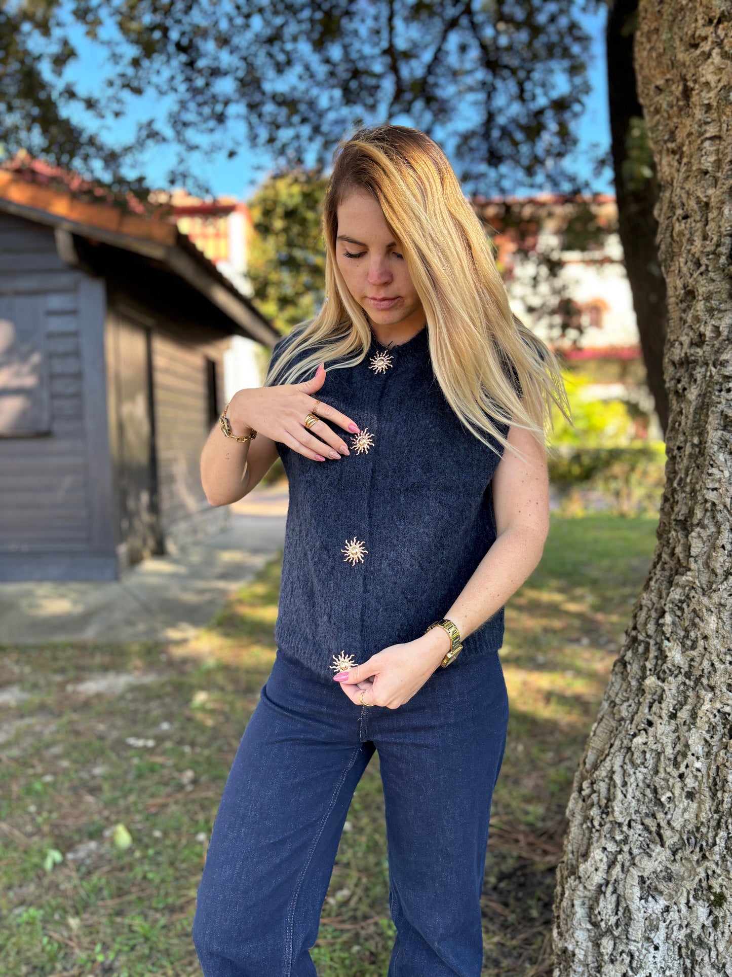 Gilet sans manches SOLEIL Bleu marine