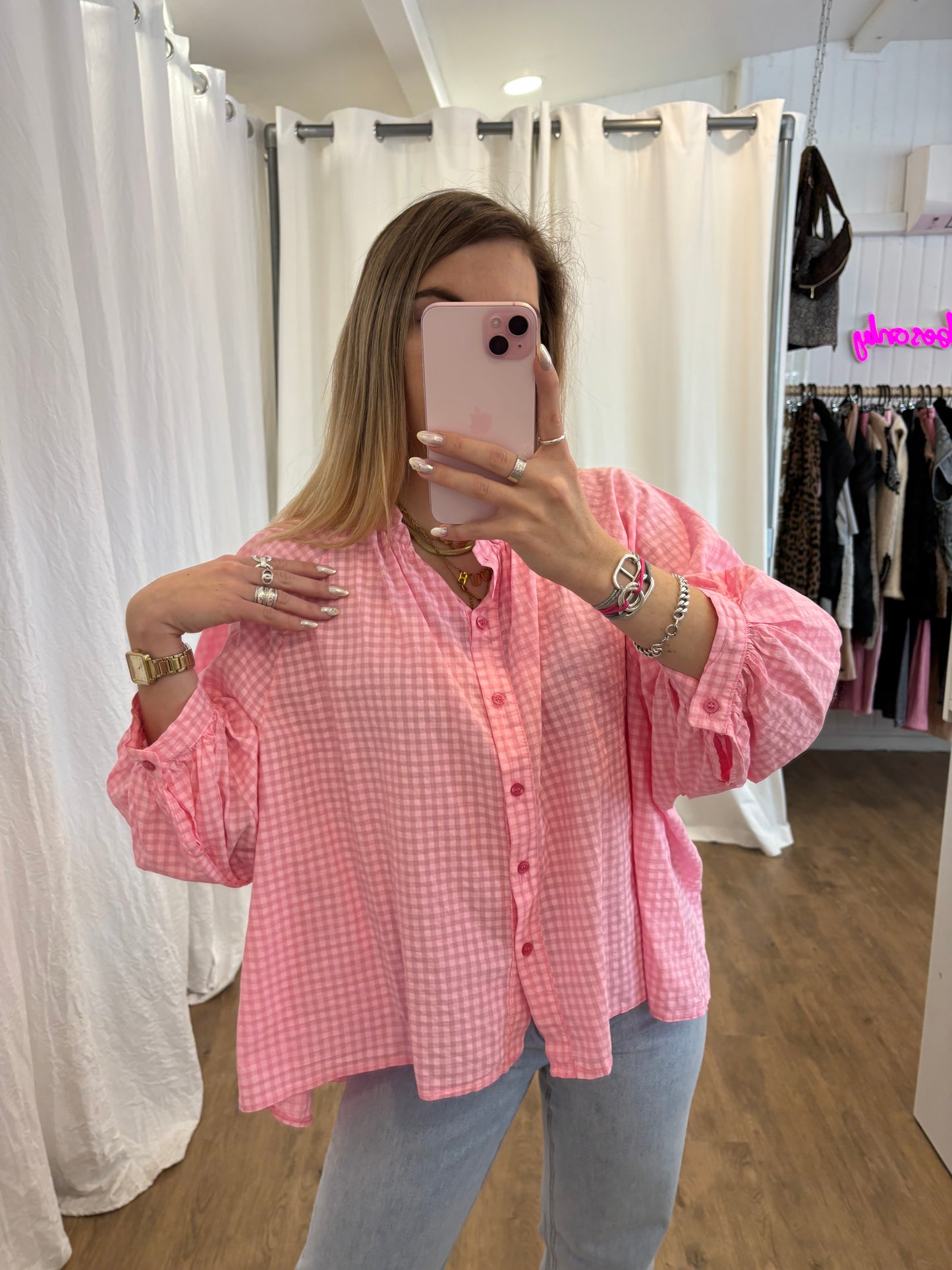 Chemise JOSEPHINE Vichy Rose