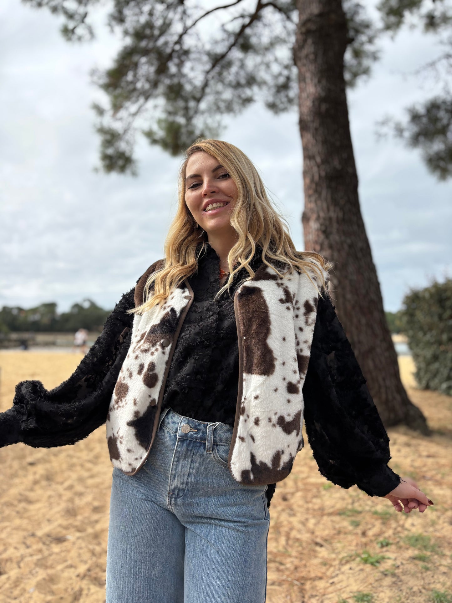 Veste sans manches MYO Vache café