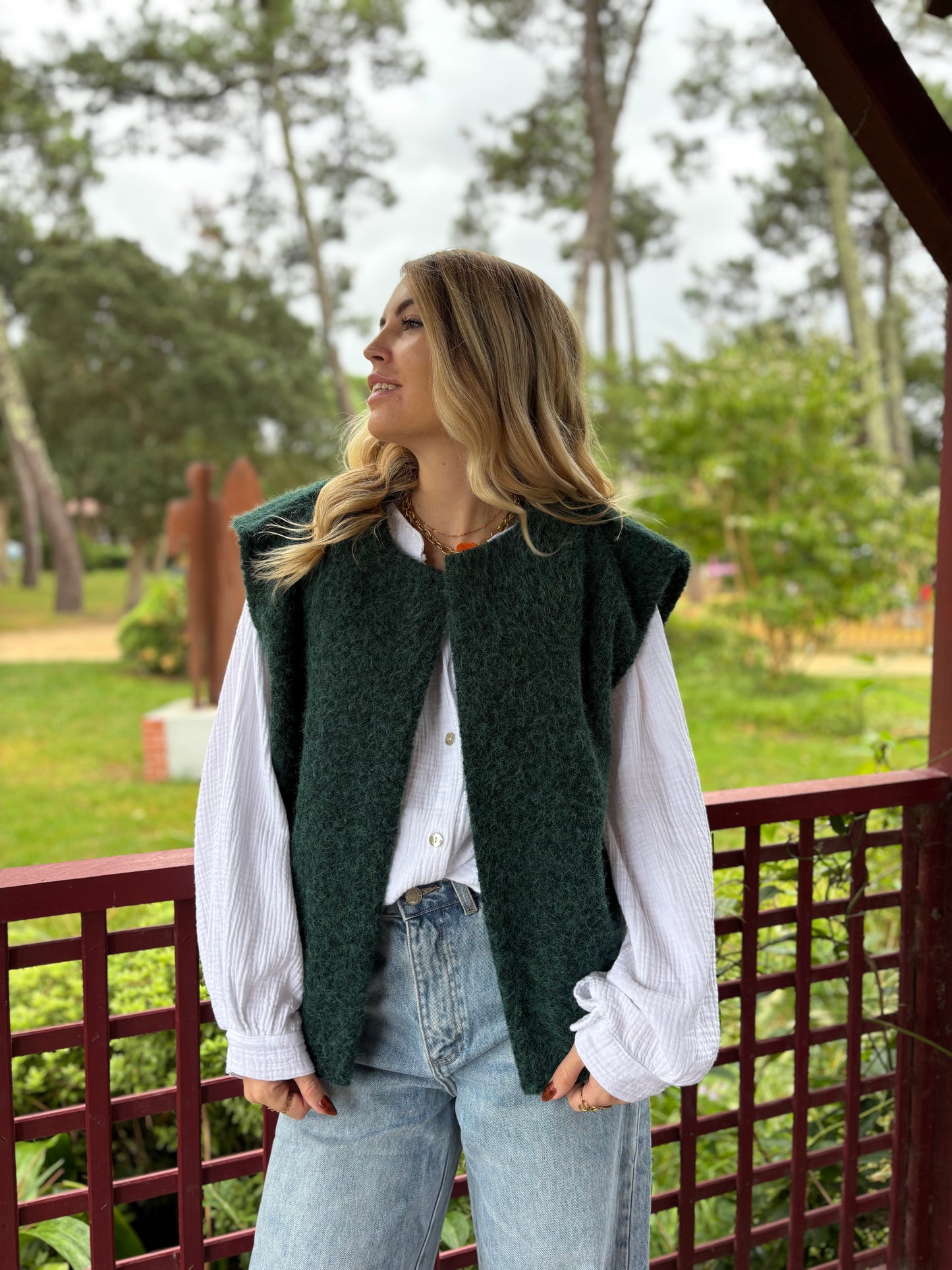 Veste sans manches LILI Vert sapin
