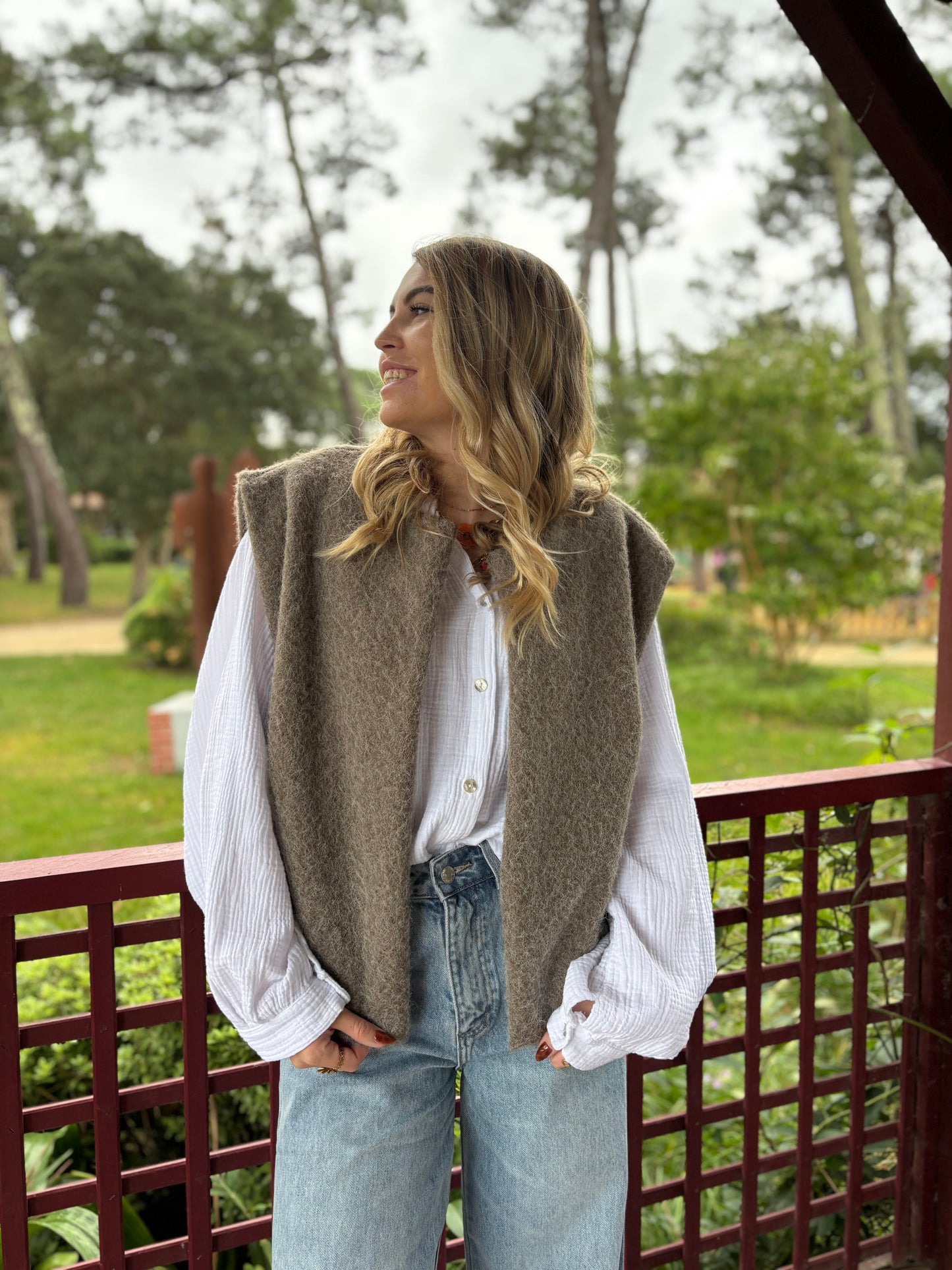 Veste sans manches LILI Taupe
