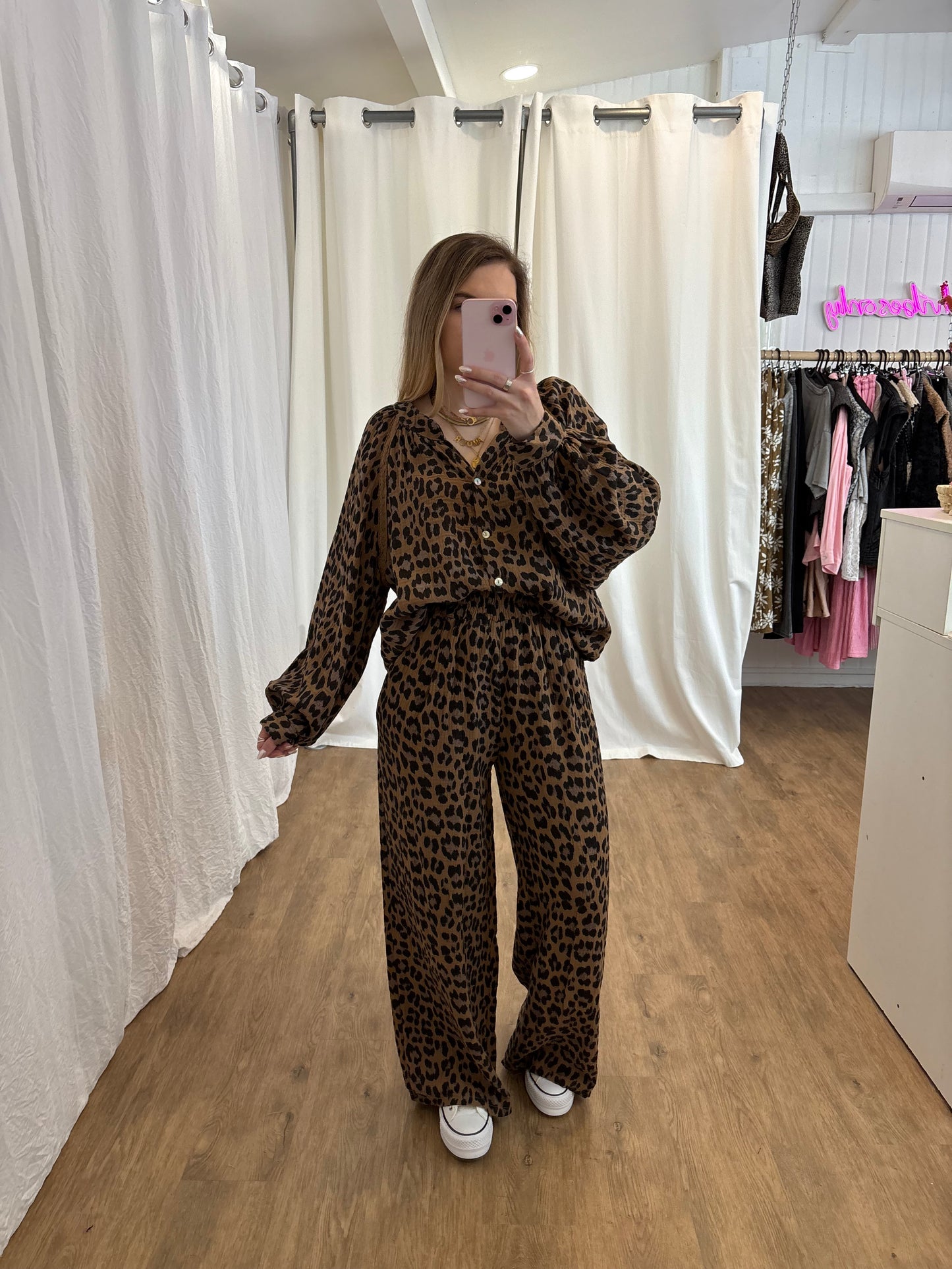 Pantalon LYA Léopard Camel