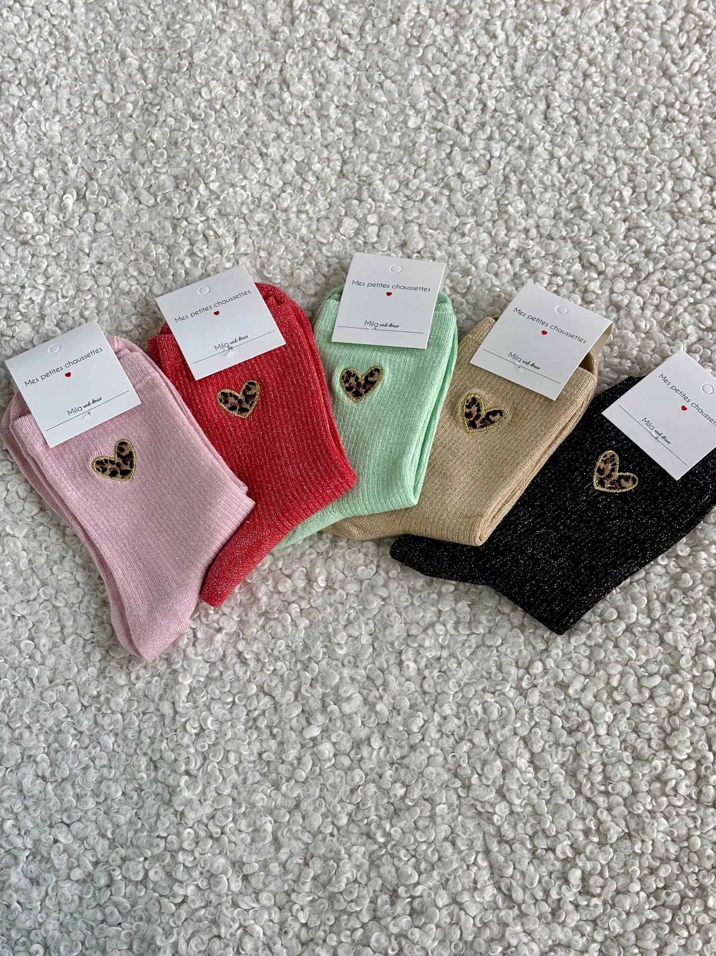 Chaussettes COEUR léopard