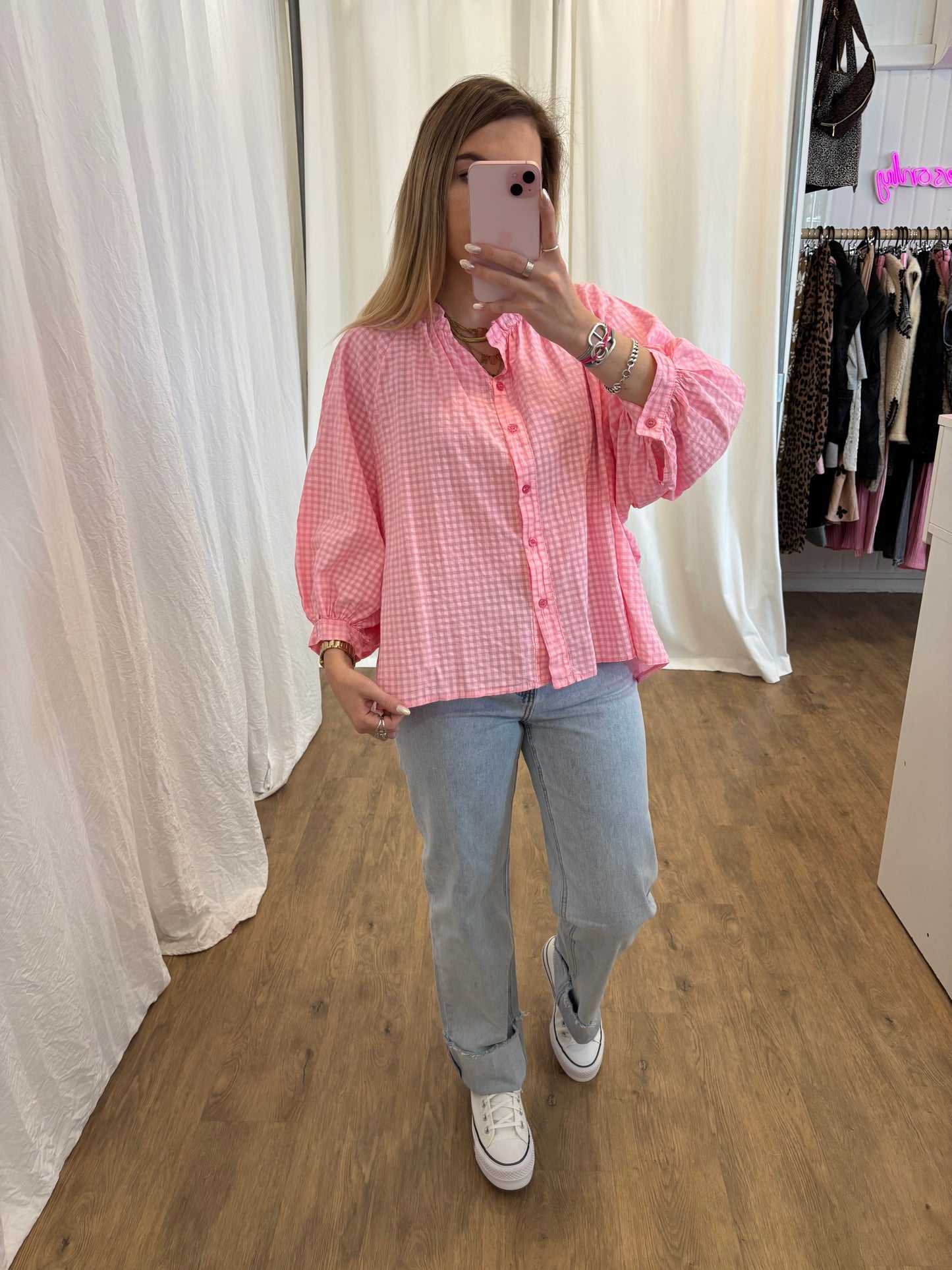 Chemise JOSEPHINE Vichy Rose
