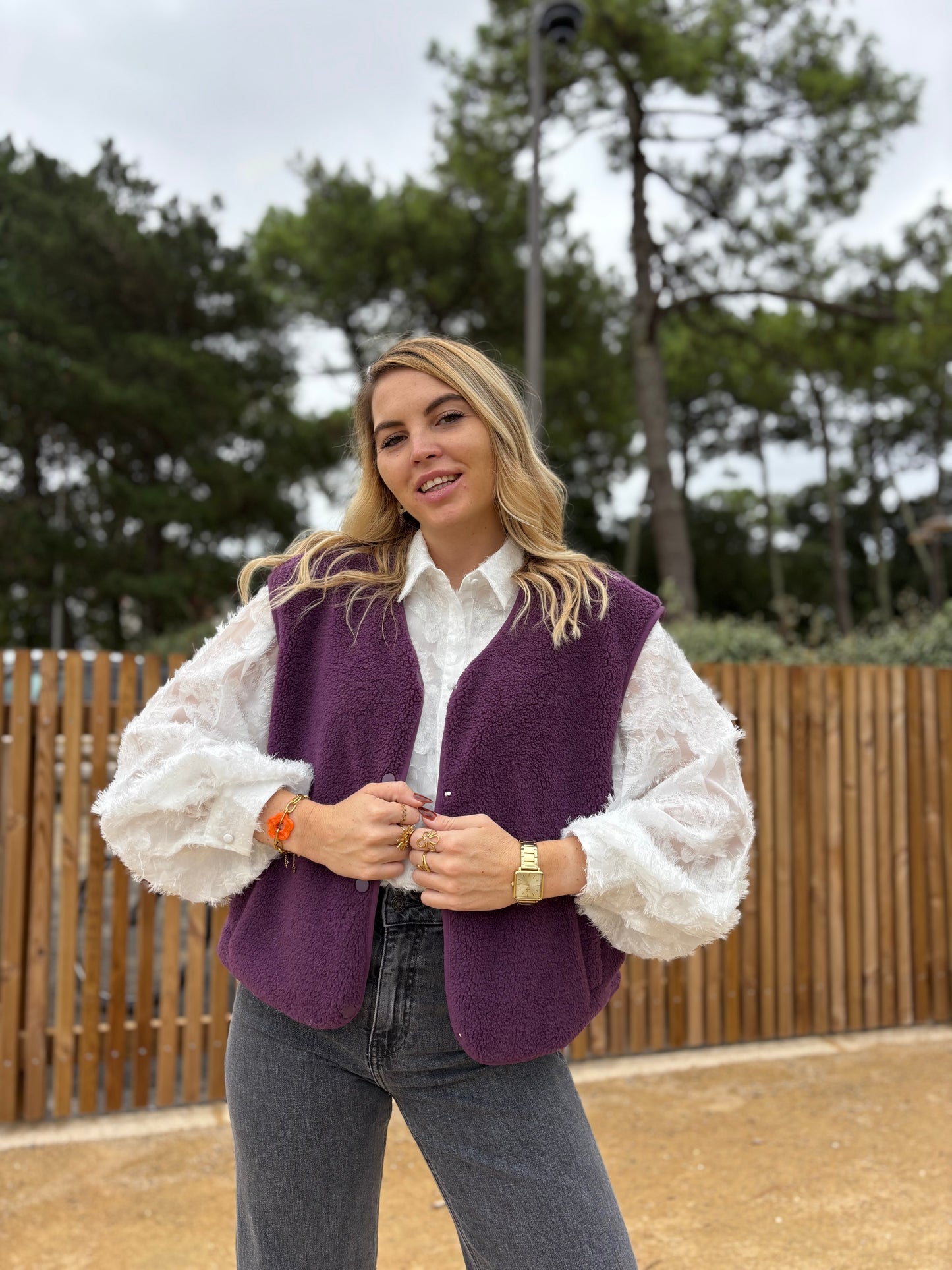 Veste sans manches ABY Prune
