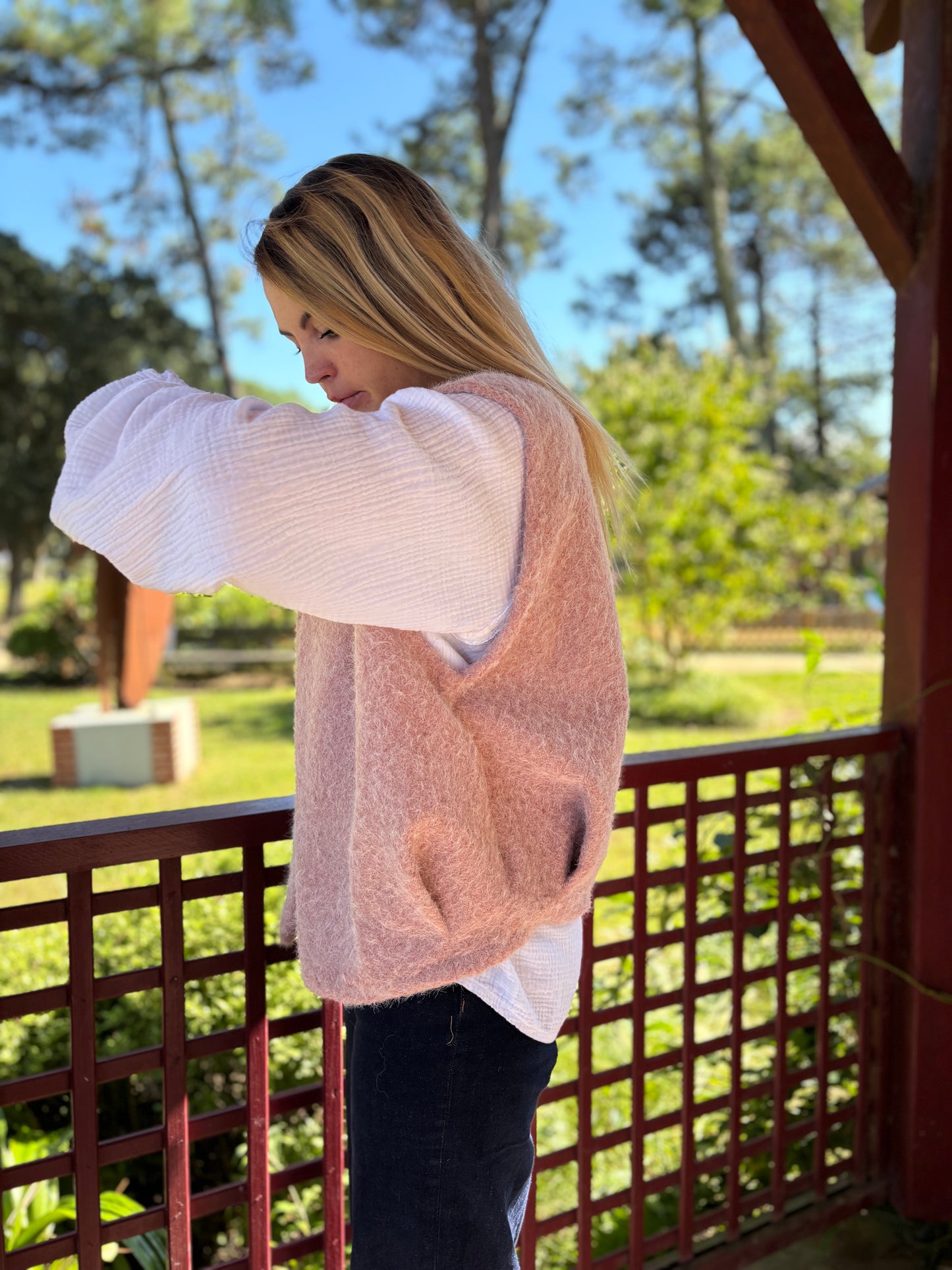 Veste sans manches LILI Vieux Rose