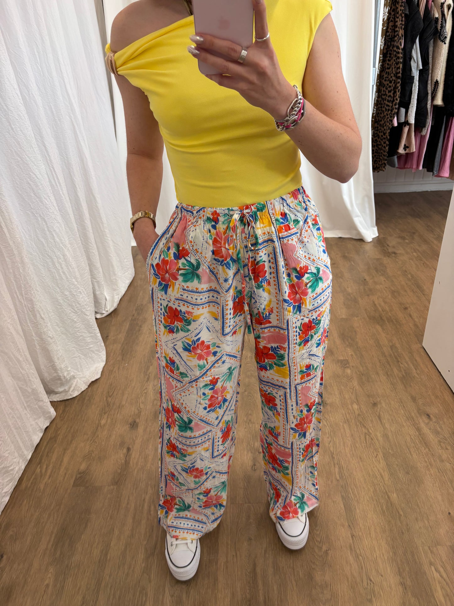 Pantalon FLEURS Orange