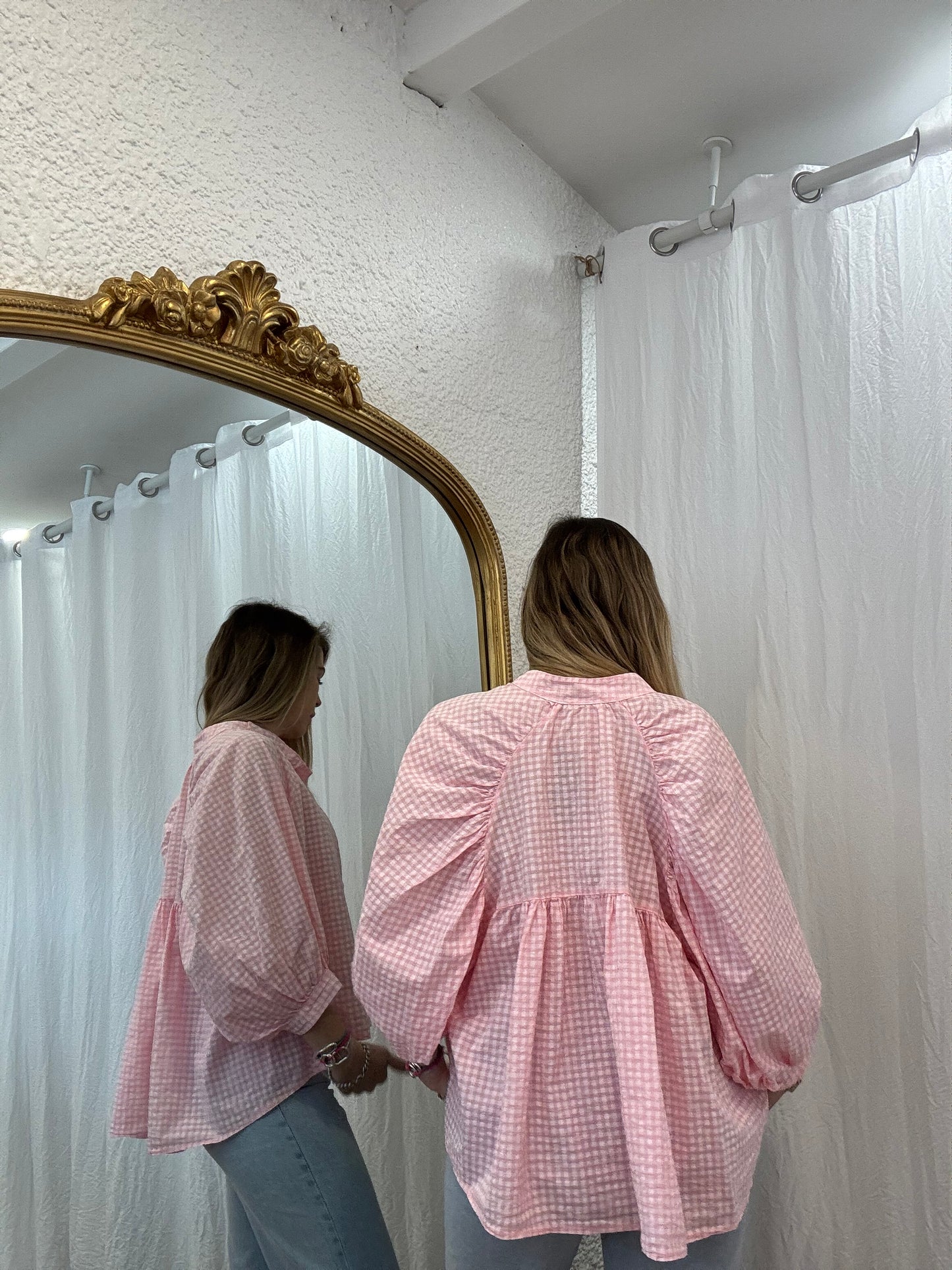 Chemise JOSEPHINE Vichy Rose clair