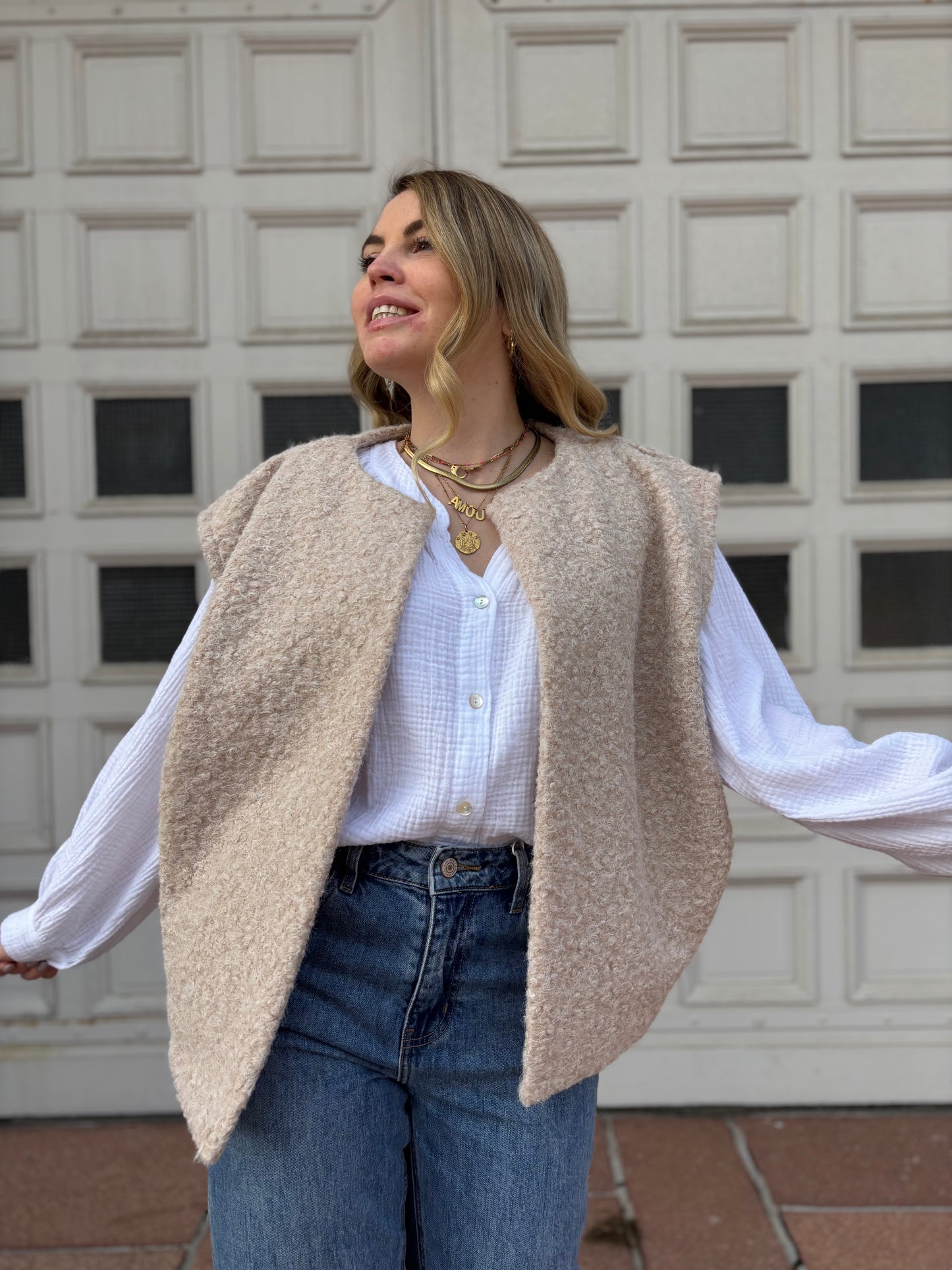 Veste sans manches LILI Beige