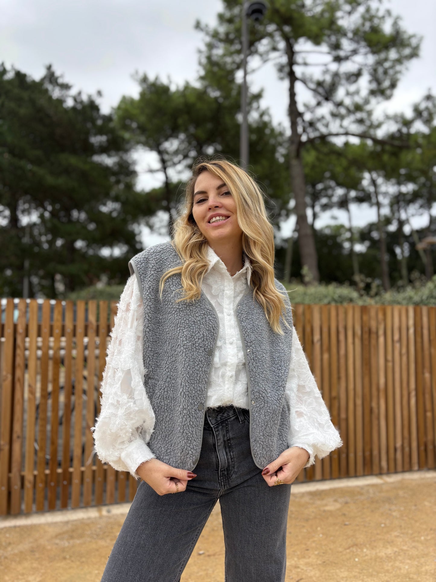 Veste sans manches ABY Gris clair