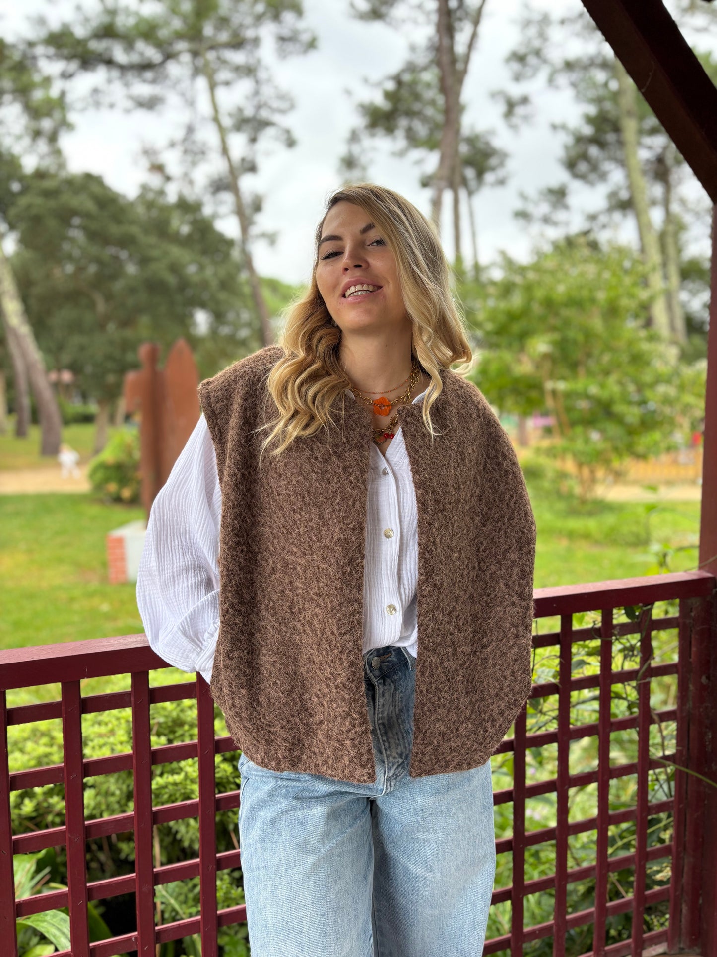 Veste sans manches LILI Chocolat