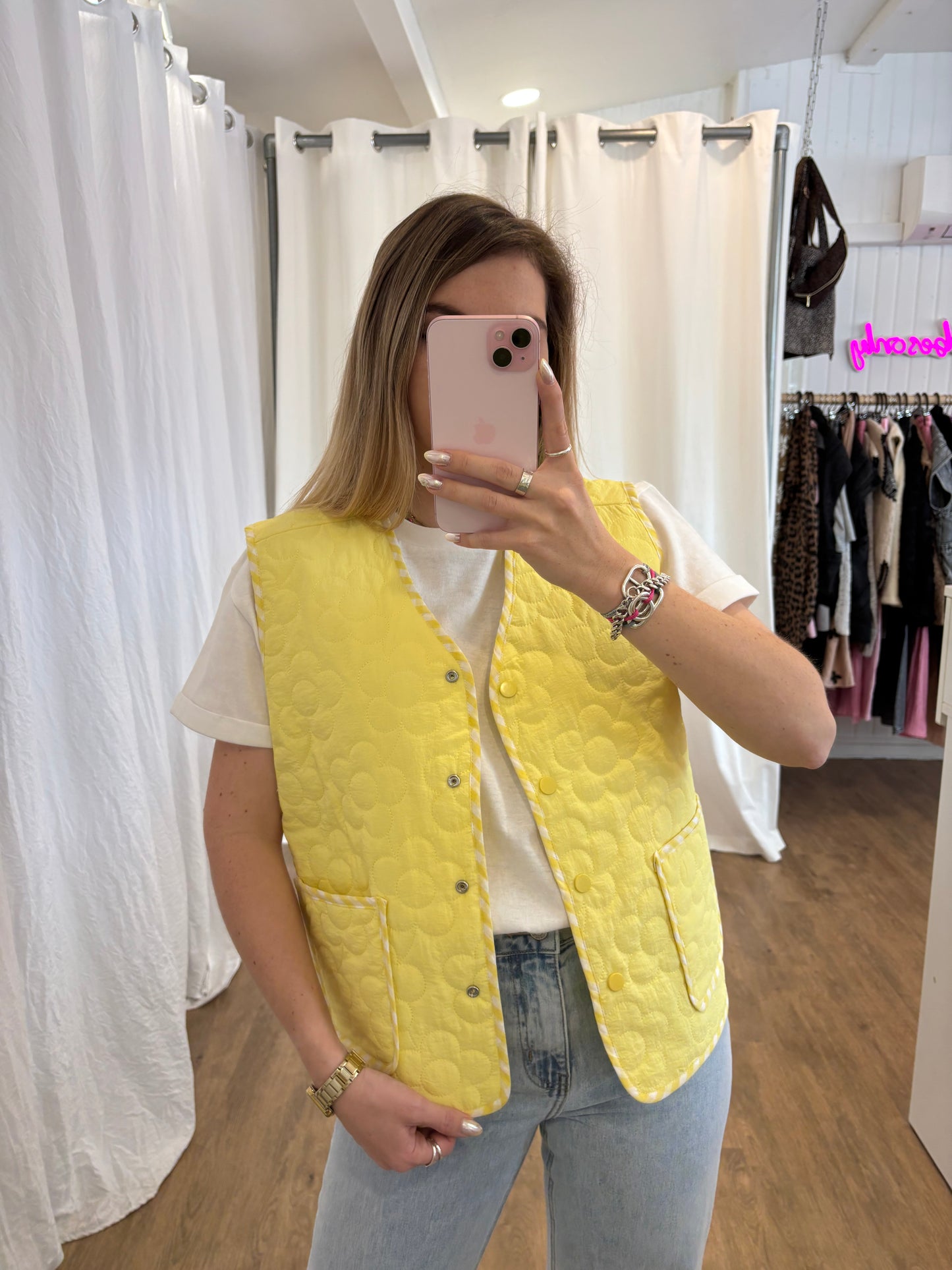 Veste sans manches LUCILE Jaune réversible