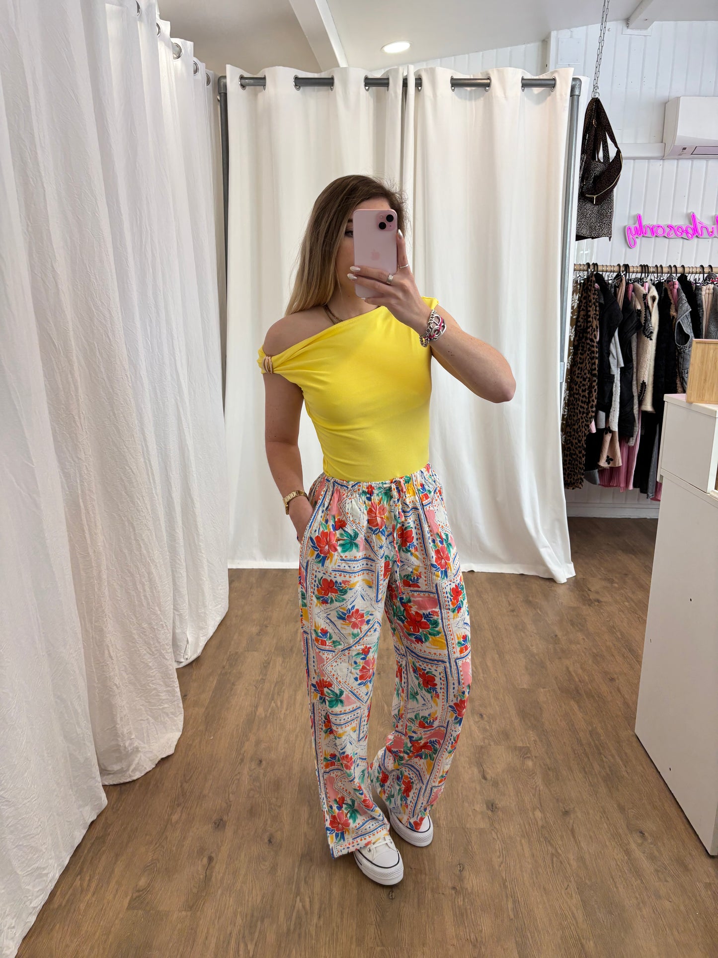 Pantalon FLEURS Orange