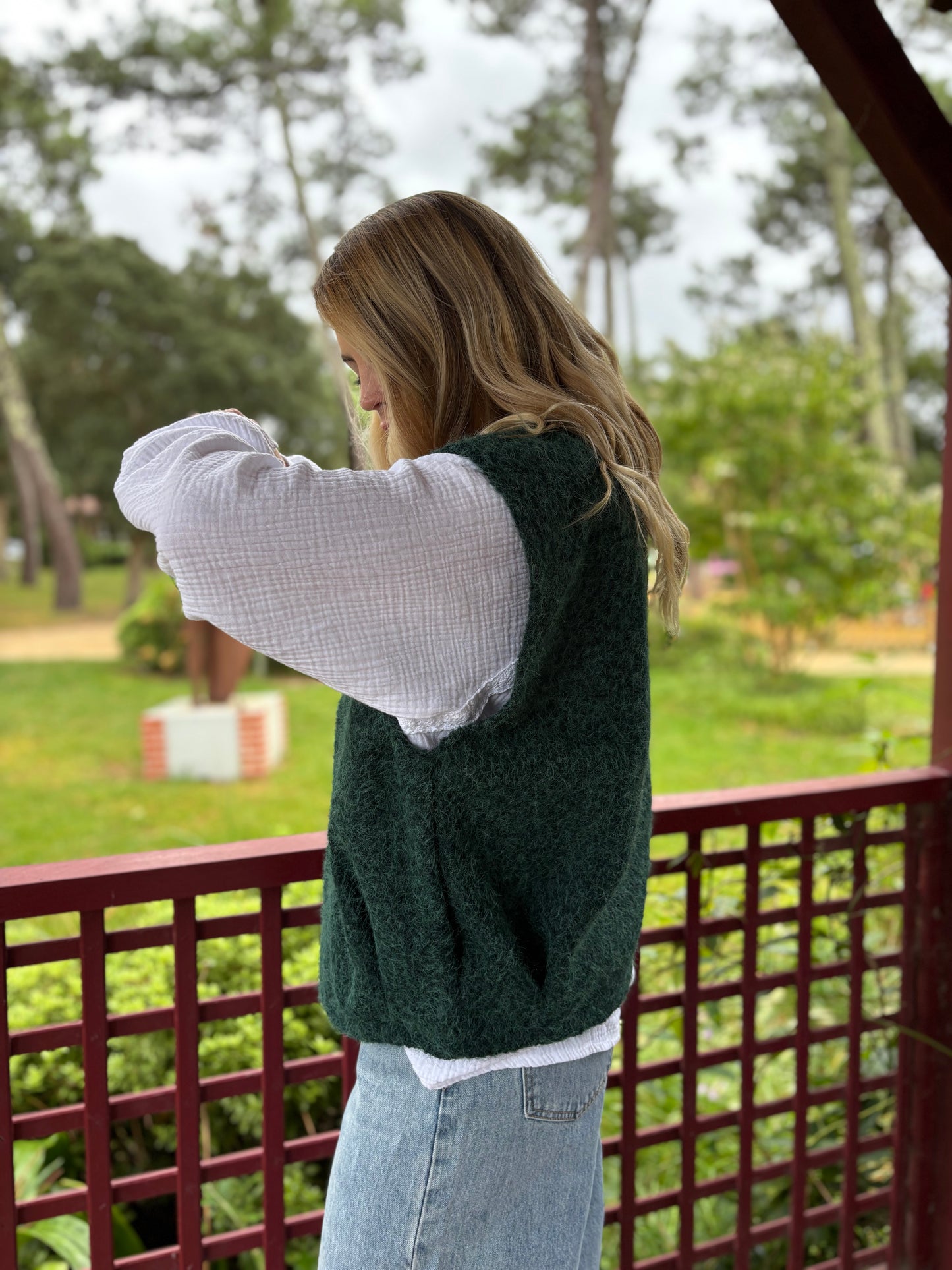 Veste sans manches LILI Vert sapin