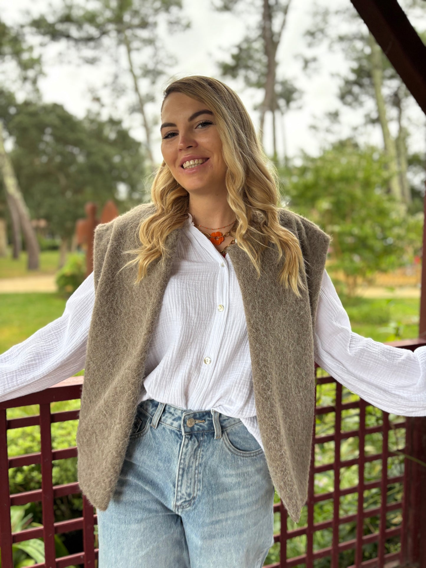 Veste sans manches LILI Taupe