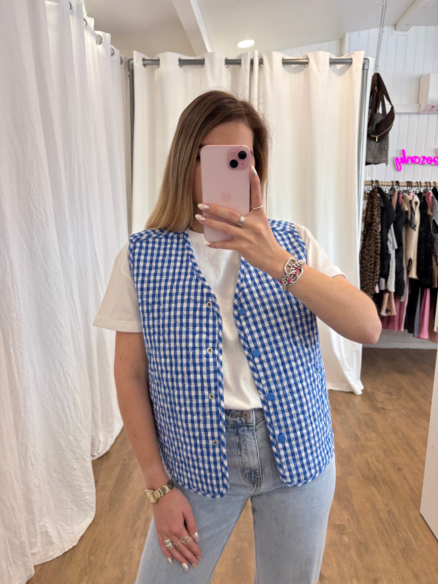 Veste sans manches LUCILE Bleu réversible