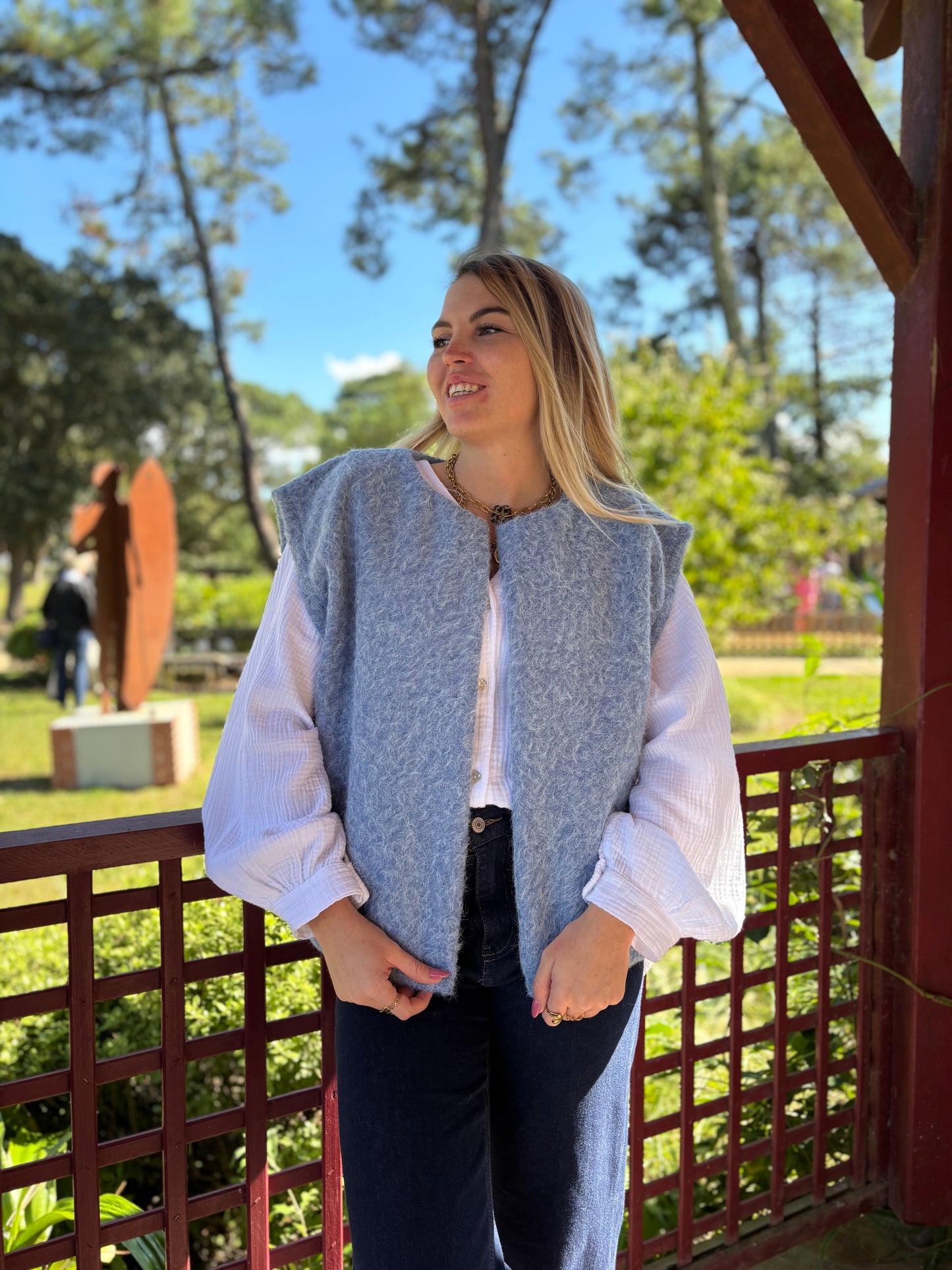 Veste sans manches LILI Bleu ciel
