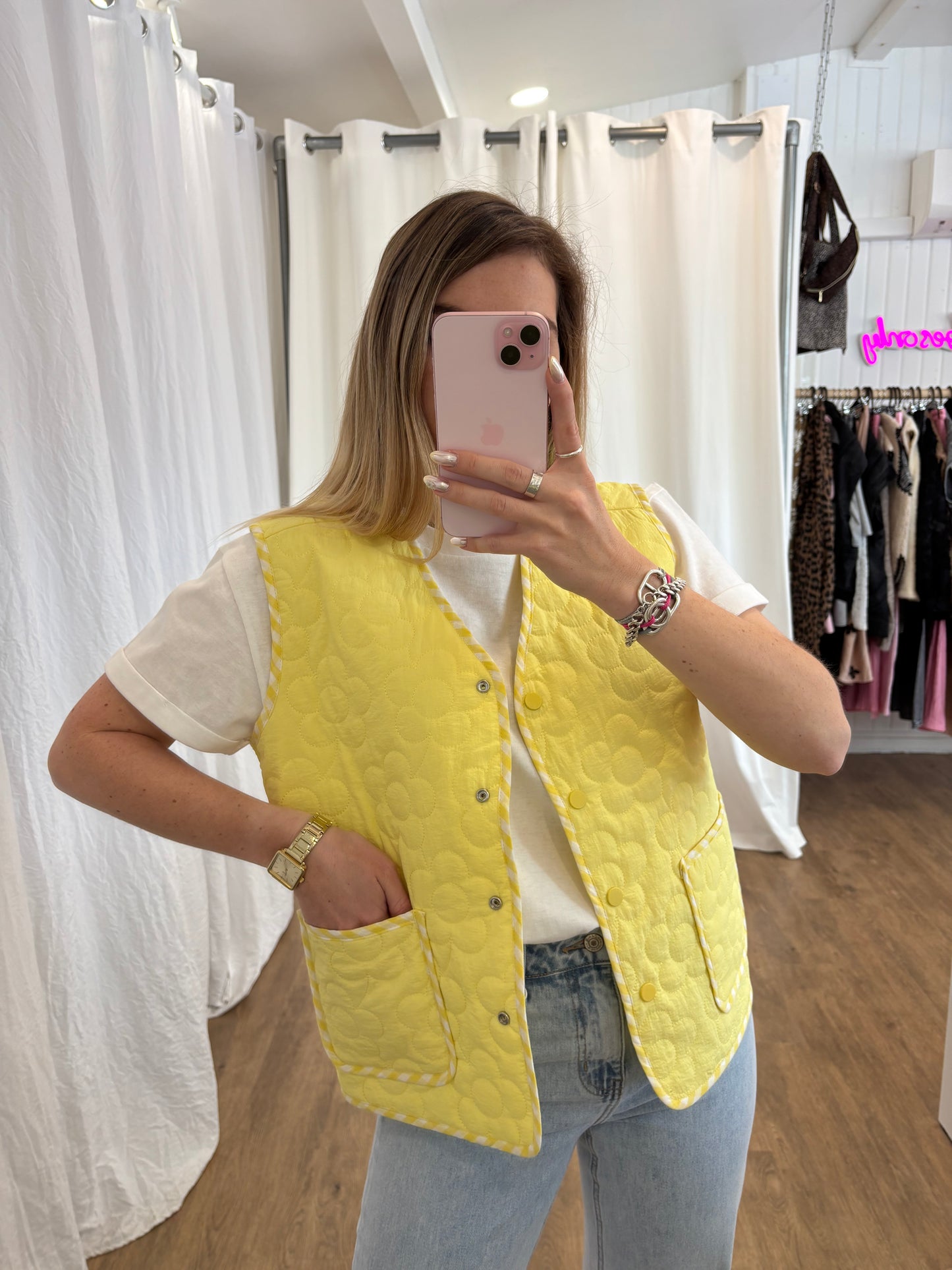 Veste sans manches LUCILE Jaune réversible