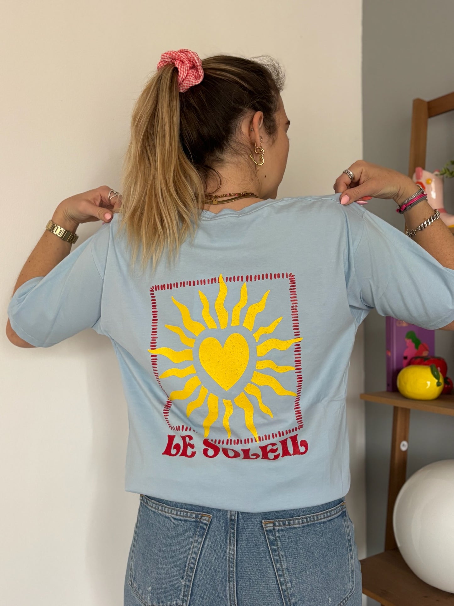 T-shirt SOLEIL CŒUR Bleu ciel