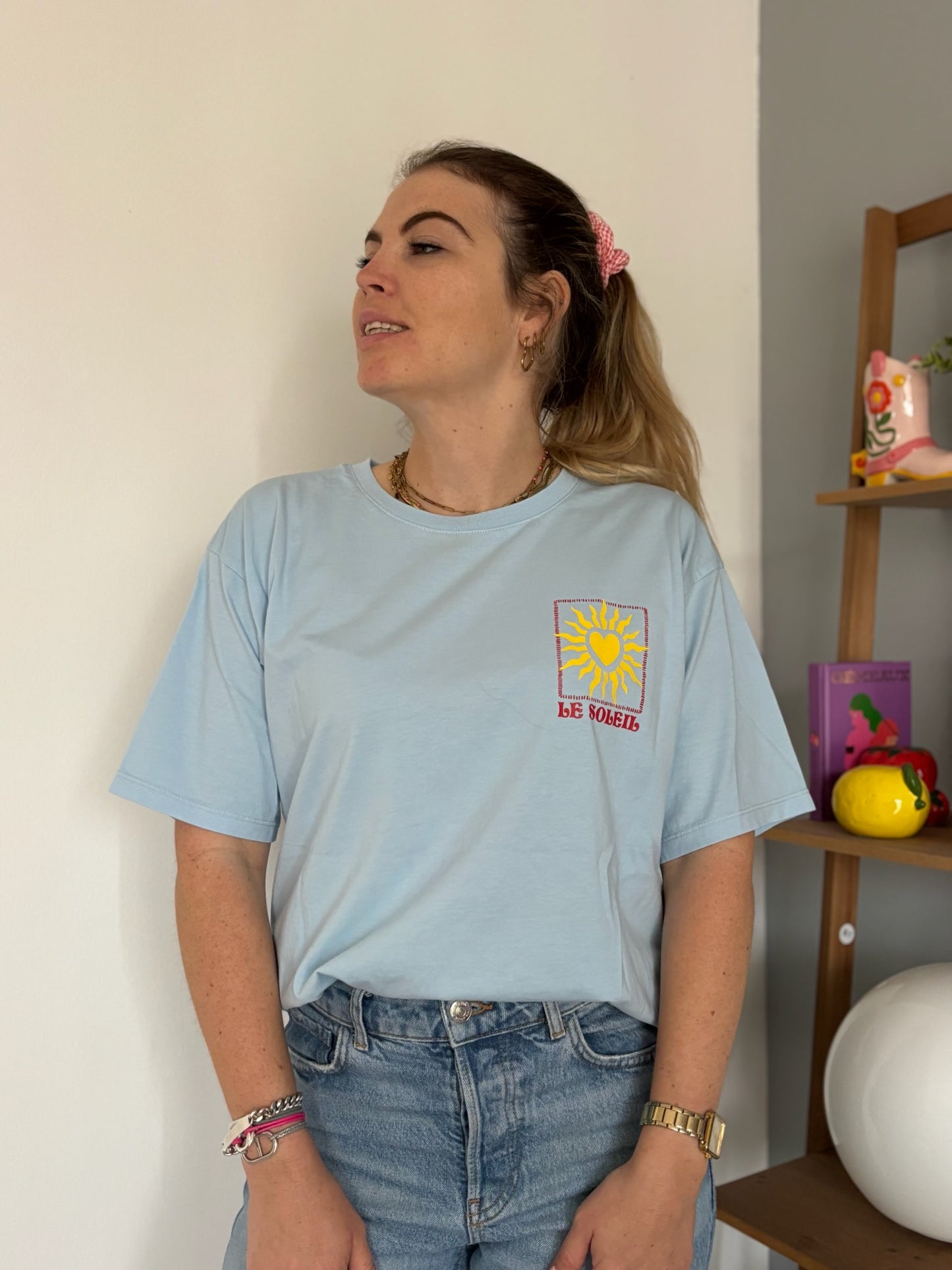 T-shirt SOLEIL CŒUR Bleu ciel