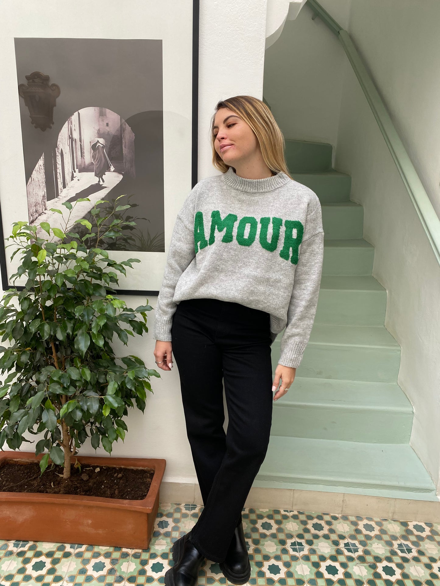 Pull AMOUR Gris