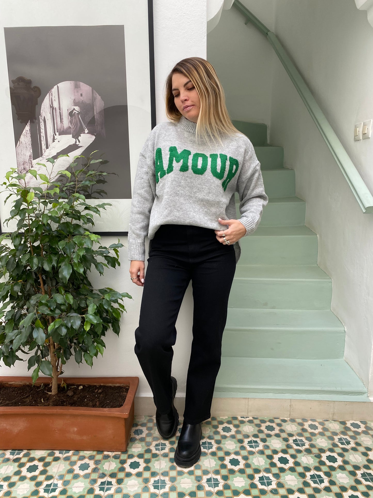 Pull AMOUR Gris