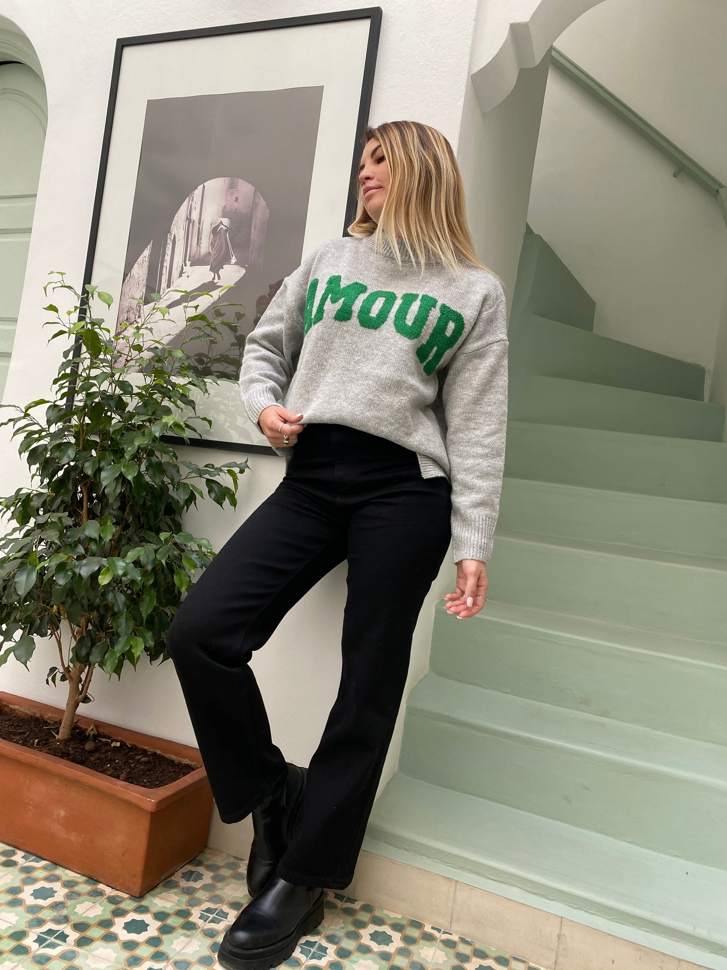 Pull AMOUR Gris