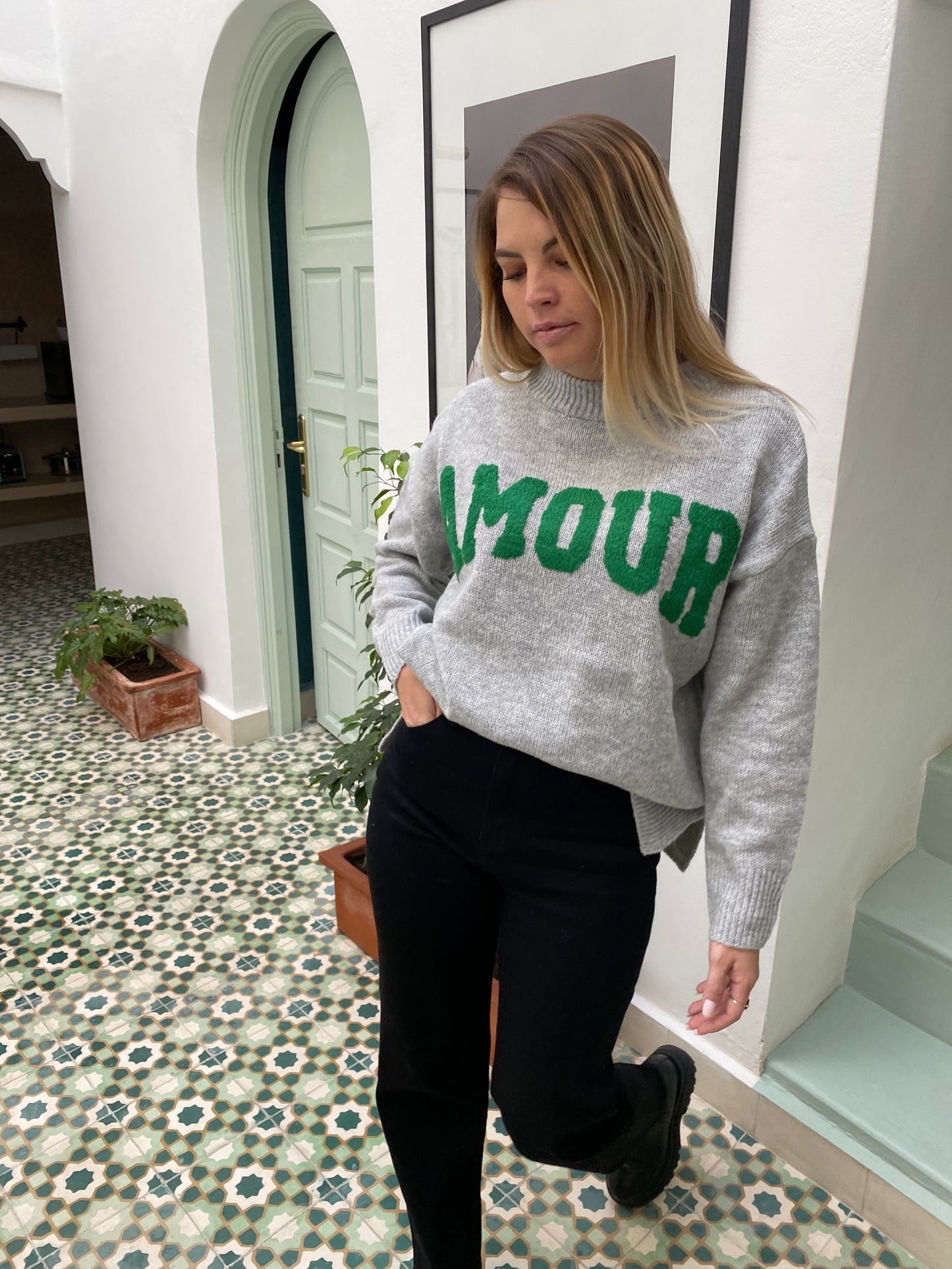 Pull AMOUR Gris