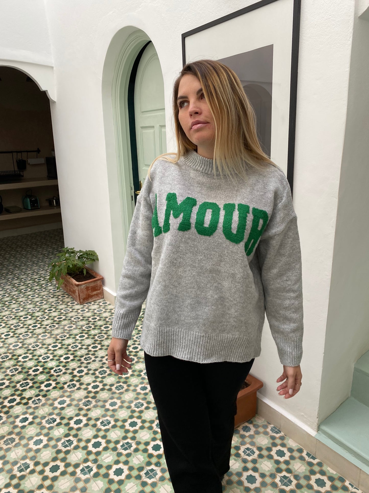 Pull AMOUR Gris