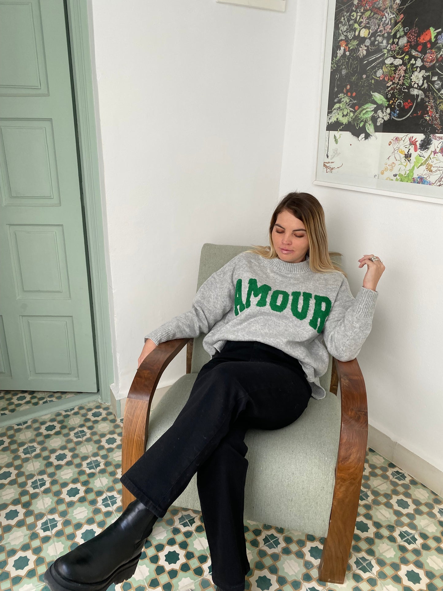 Pull AMOUR Gris