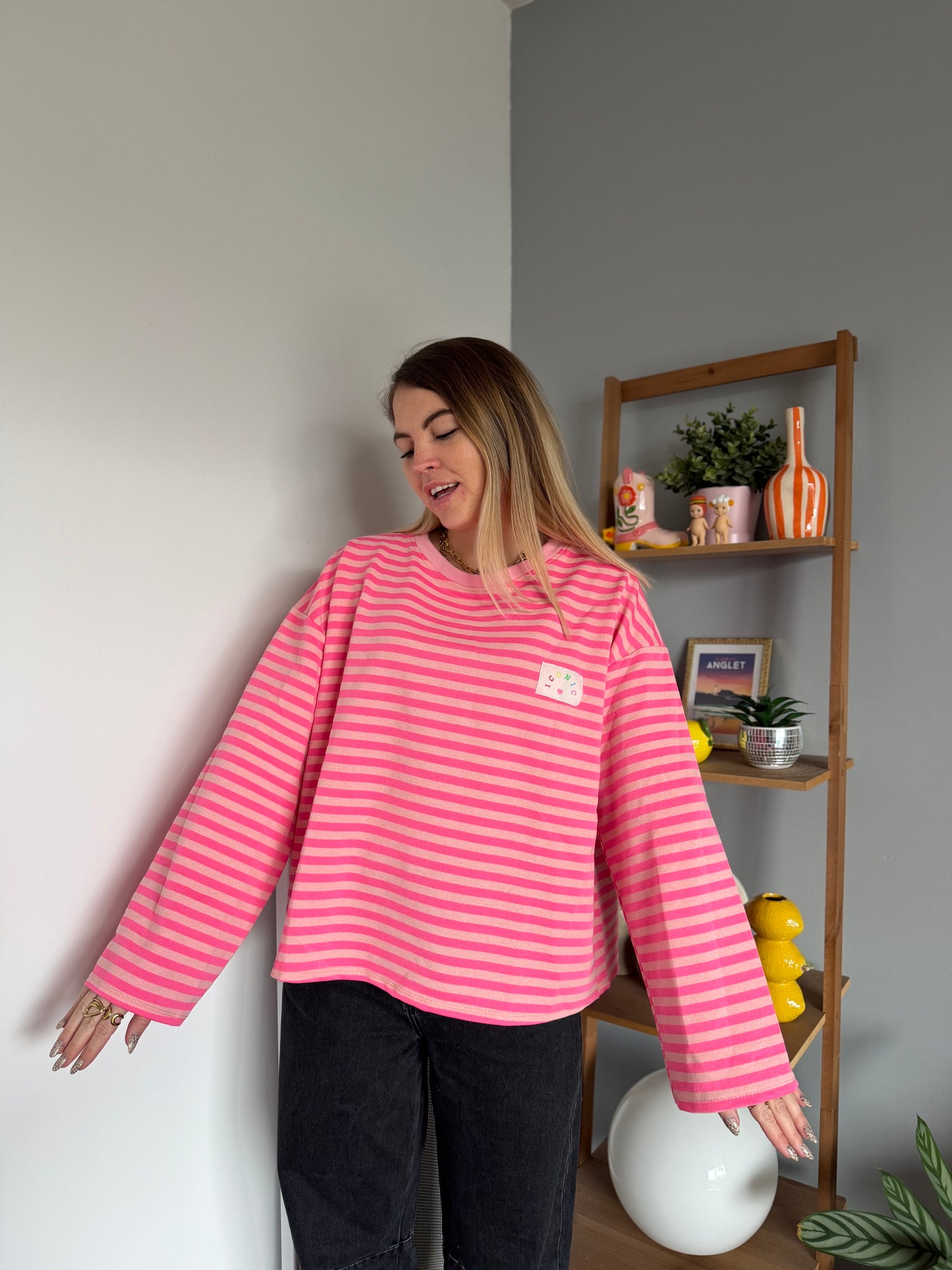 T-shirt marinière ICONIC manches longues Rose