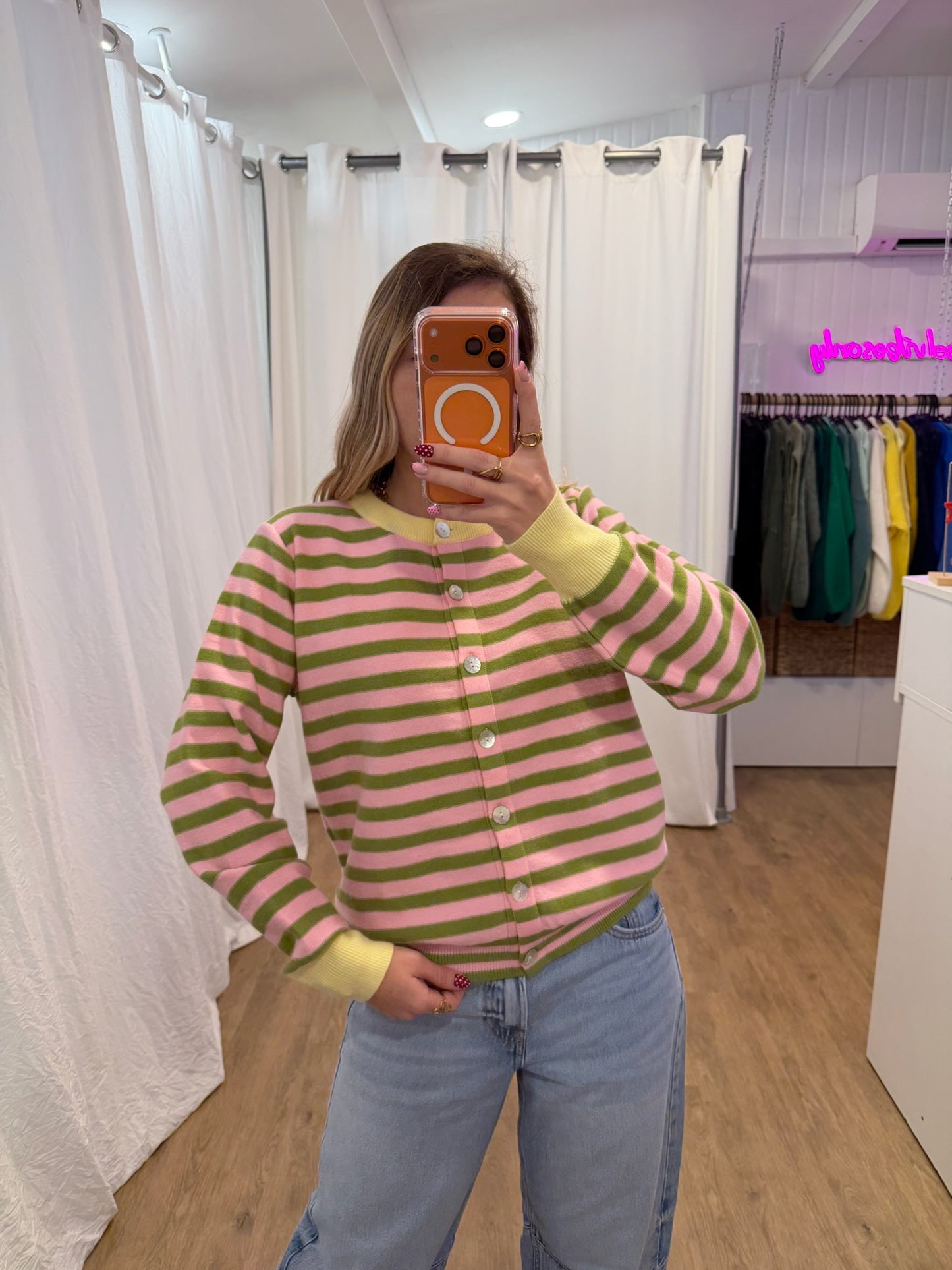 Gilet GIGI Vert/Rose/Jaune