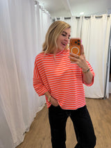 T-shirt LÉA marinière Rose + Corail